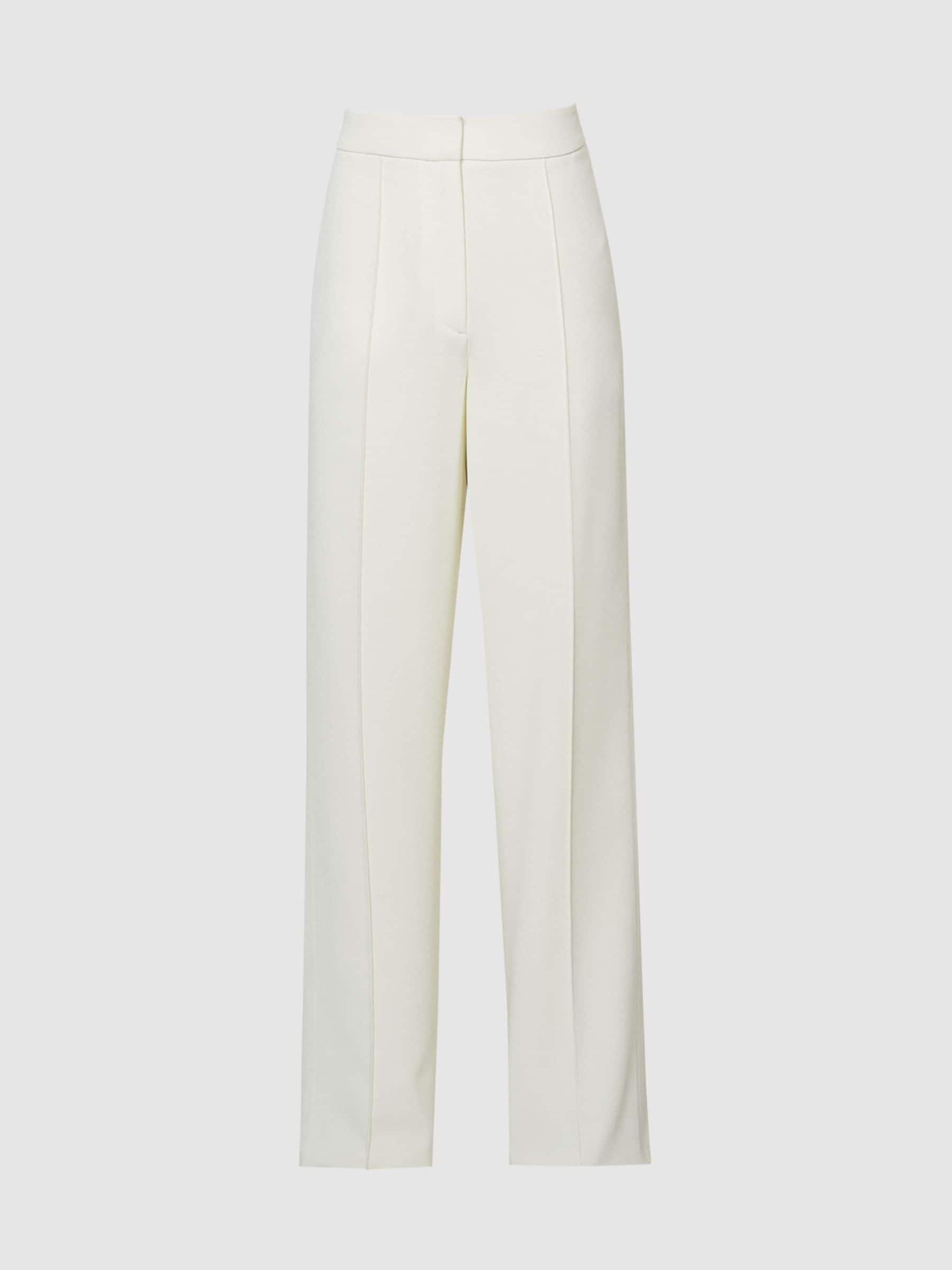 Elasticated Waist Wide Leg Trousers in Cream - Image 2 of 6