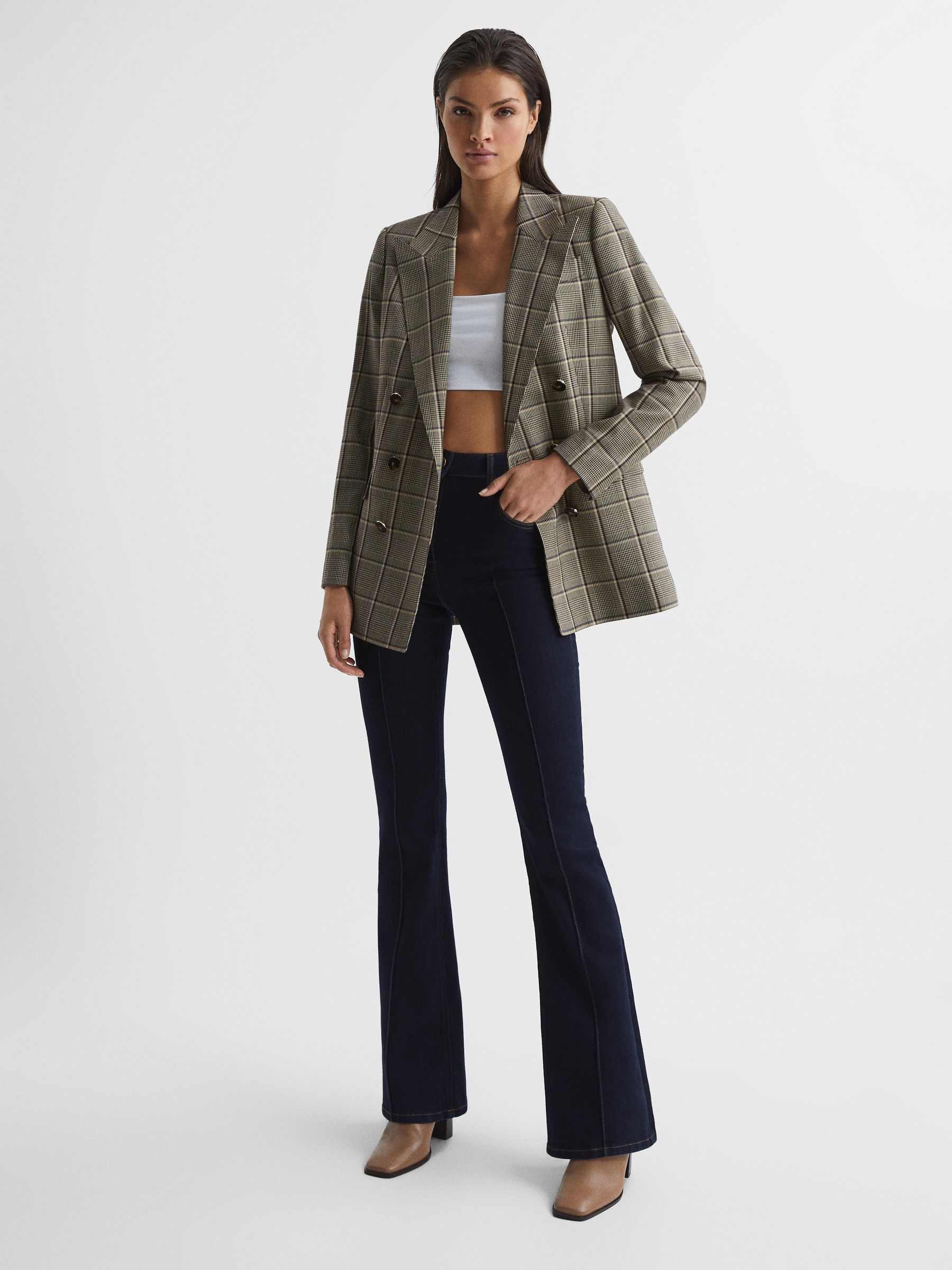 Square Neck Crop Top in White - Image 6 of 7