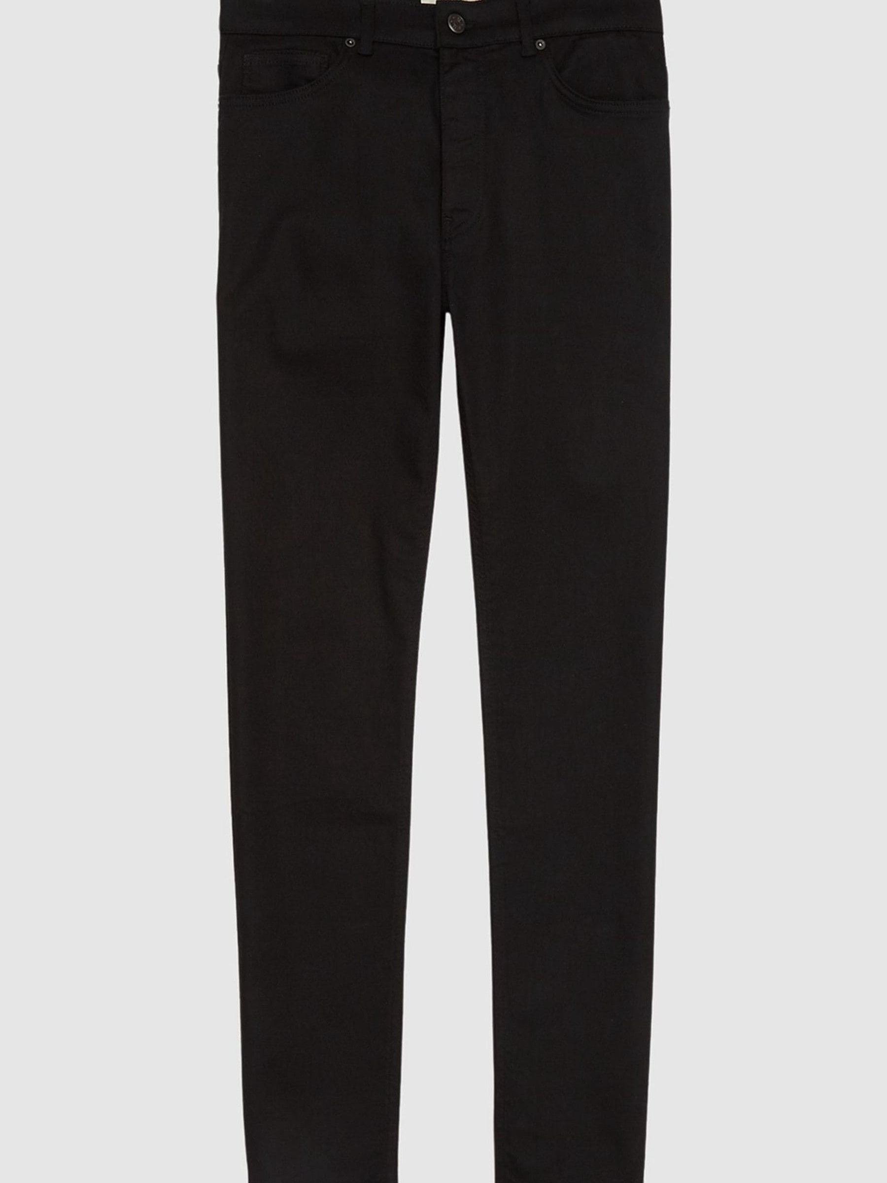 Tapered Slim Fit Jersey Stretch Jeans in Black - Image 2 of 7