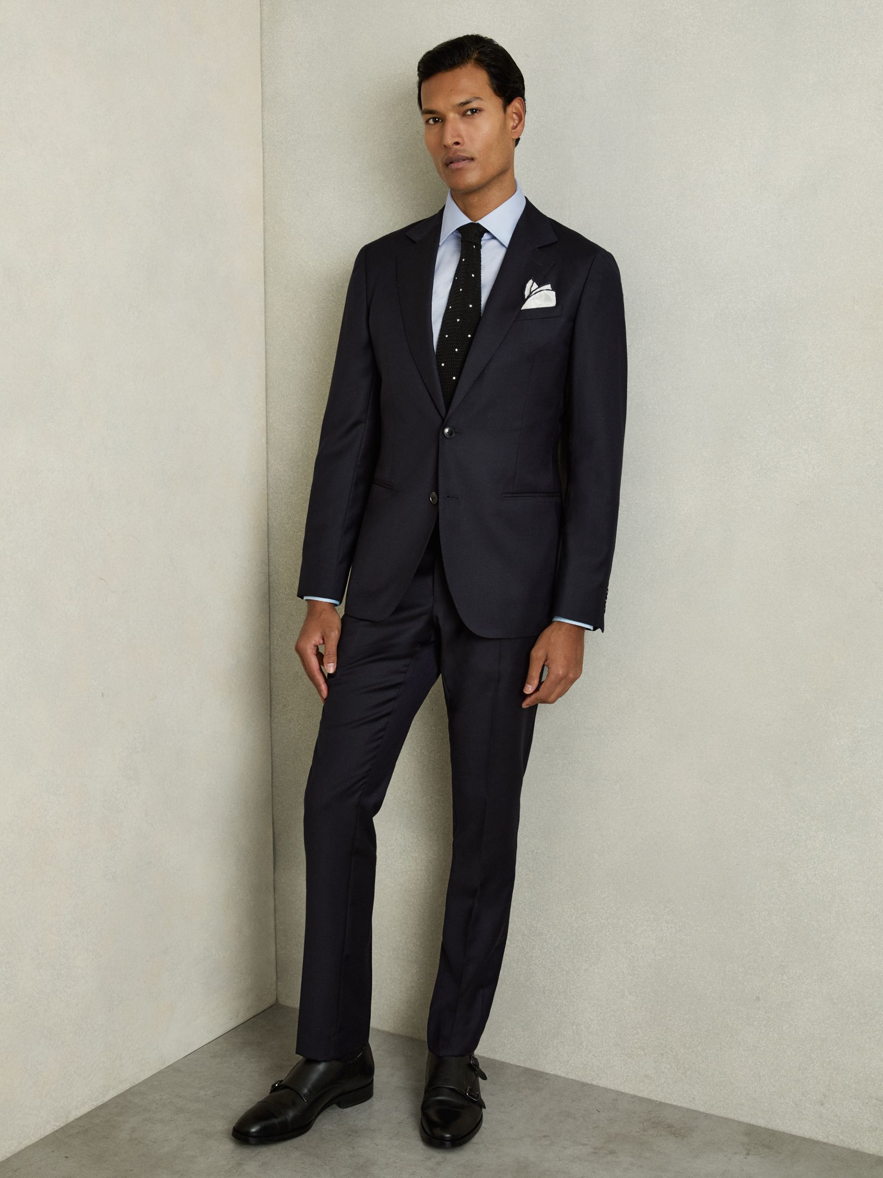 Slim Fit Cotton Blend Shirt in Blue - Image 5 of 5