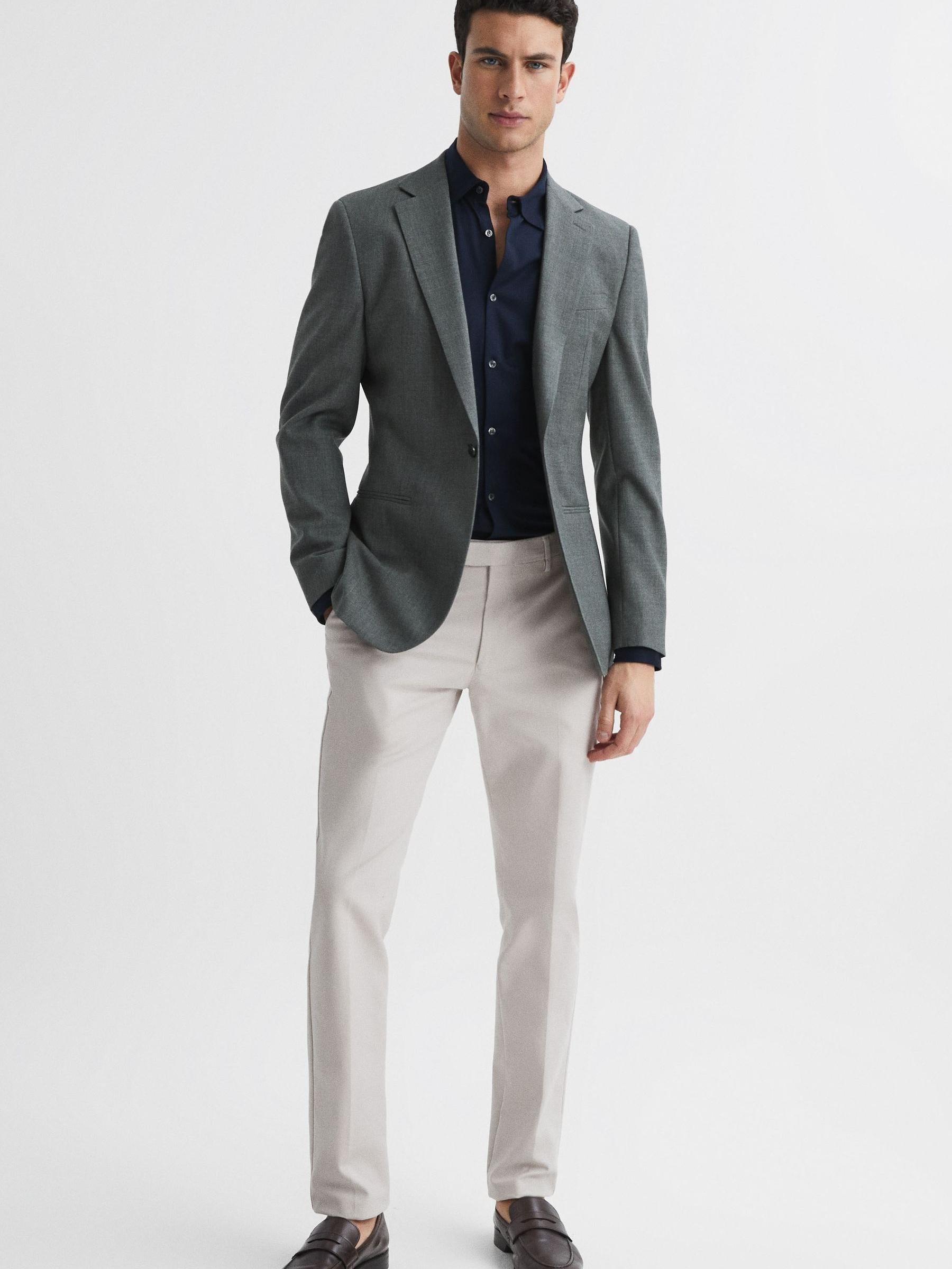 Mercerised Jersey Shirt in Navy - Image 6 of 7