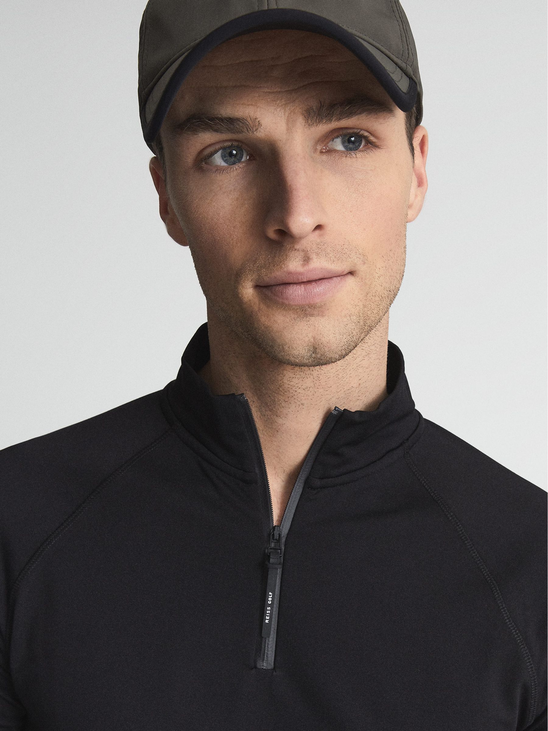 Half Zip Funnel Fleece Back Jumper in Black - Image 4 of 7