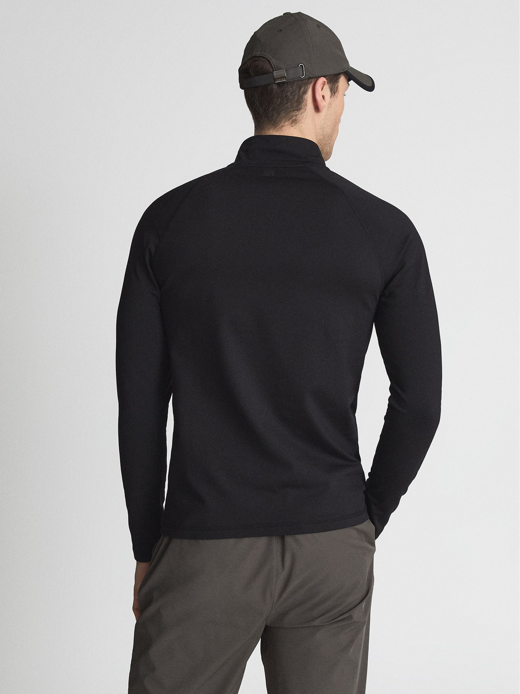 Half Zip Funnel Fleece Back Jumper in Black - Image 5 of 7