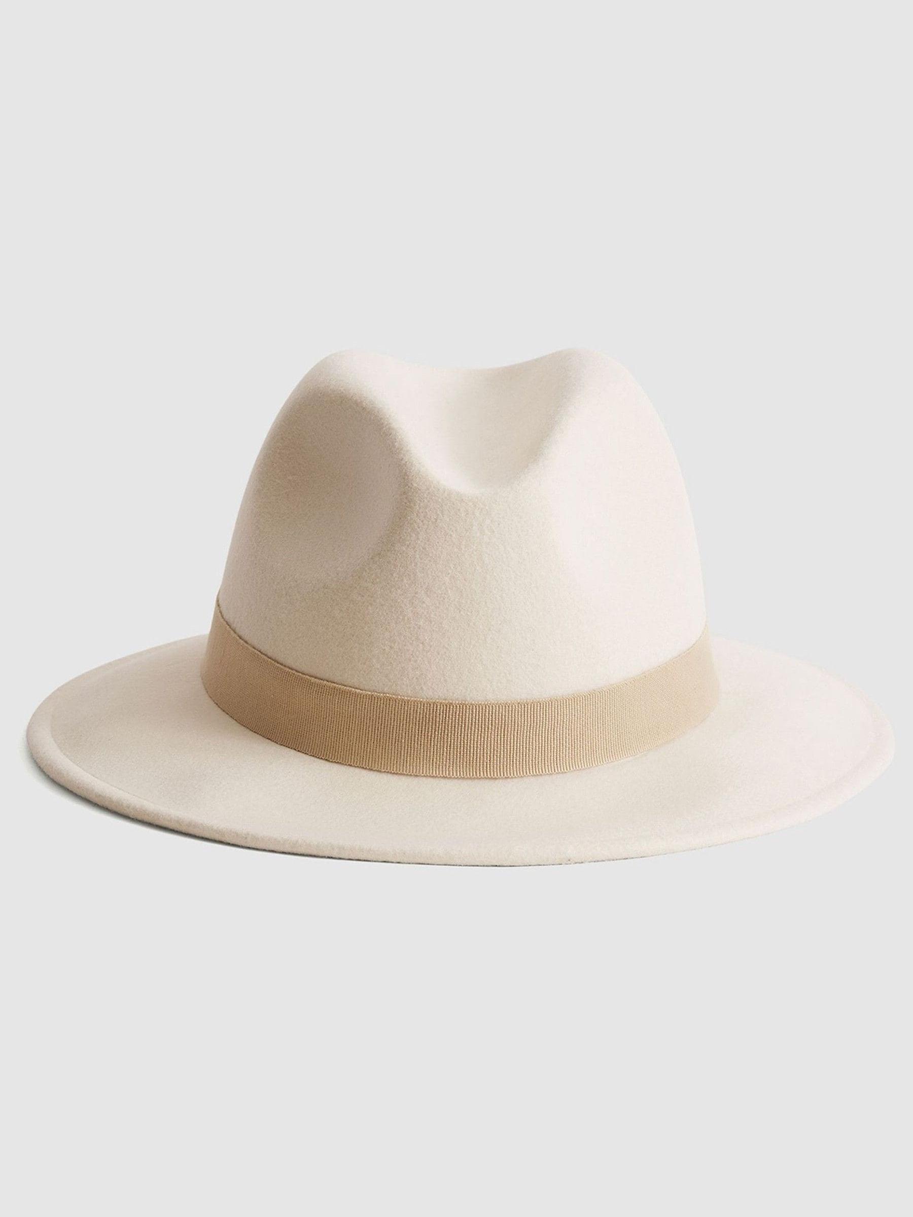 Wool Fedora Hat in Ivory - Image 4 of 5