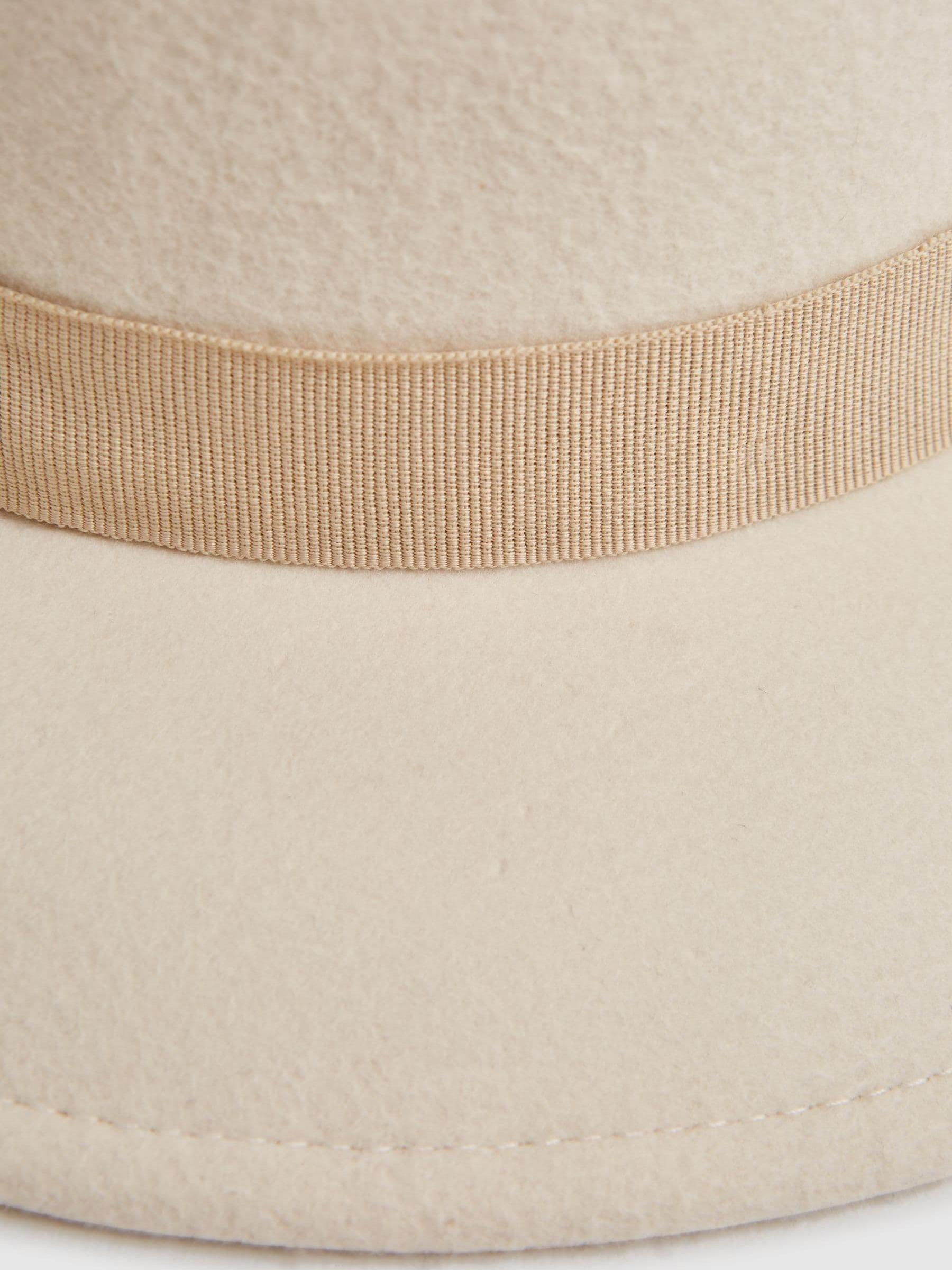 Wool Fedora Hat in Ivory - Image 5 of 5