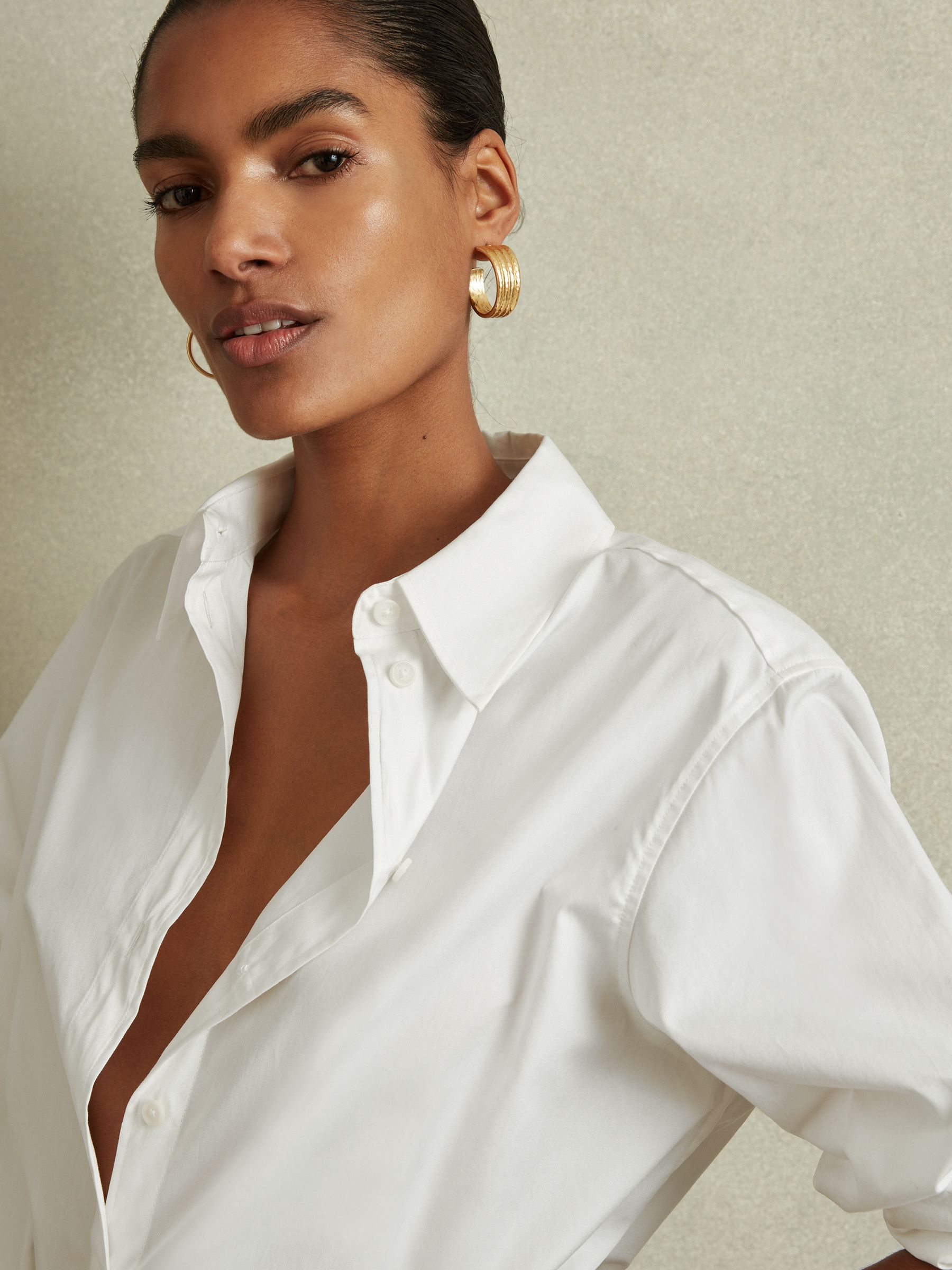 Cotton Poplin Shirt in White - Image 4 of 5