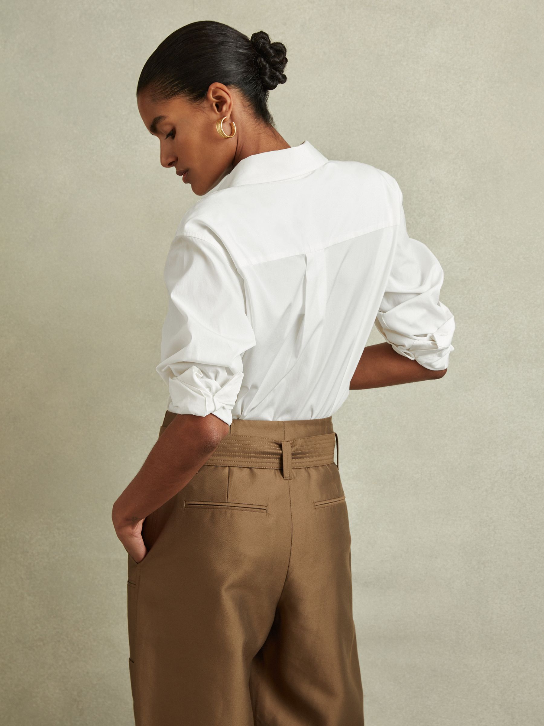 Cotton Poplin Shirt in White - Image 5 of 5