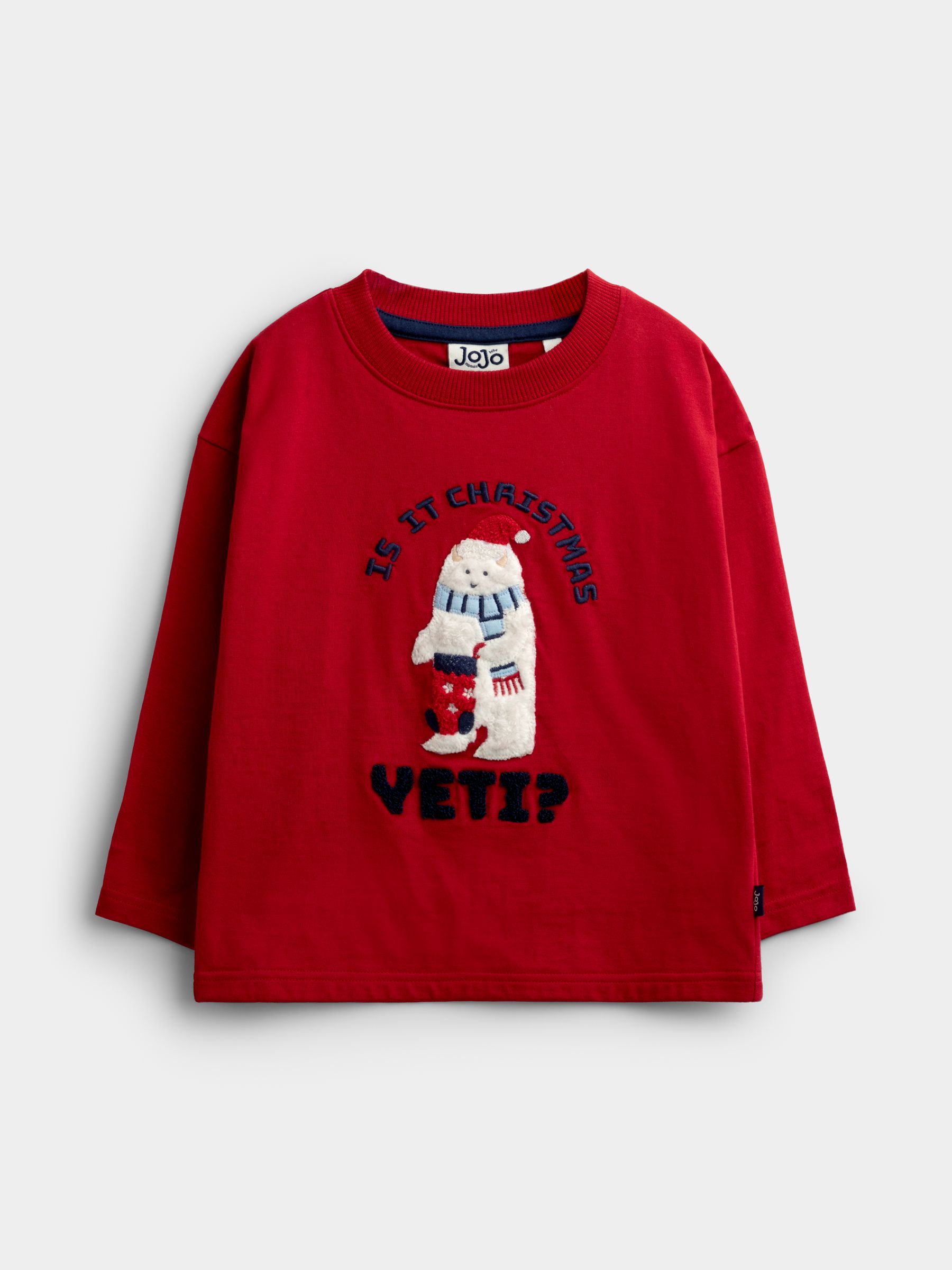 Dark Red Yeti Slogan Appliqué Top - Image 1 of 4