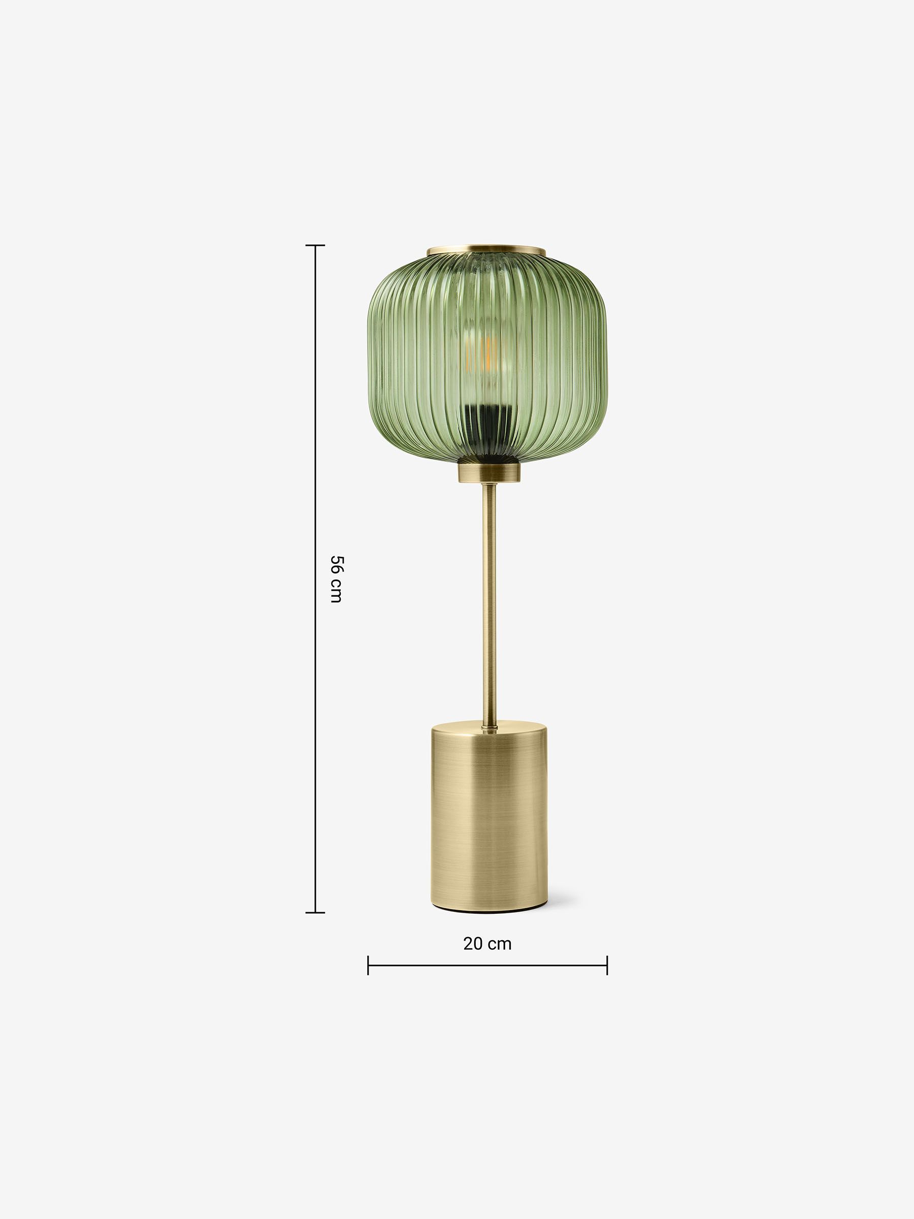 Briz Table Lamp in Green & Antique Brass - Image 2 of 2