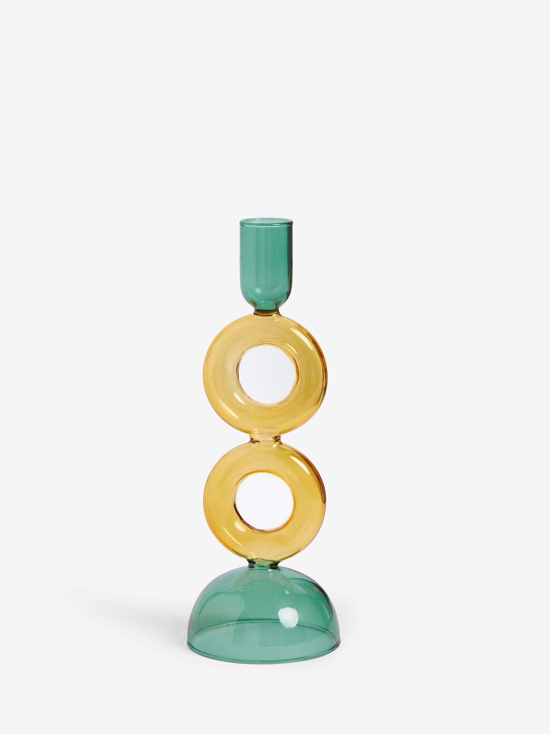 Novogratz Green/Yellow Donut Taper Candle Holder - Image 1 of 6