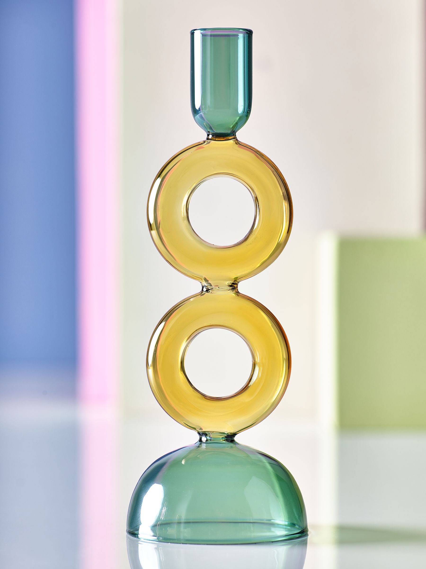 Novogratz Green/Yellow Donut Taper Candle Holder - Image 5 of 6