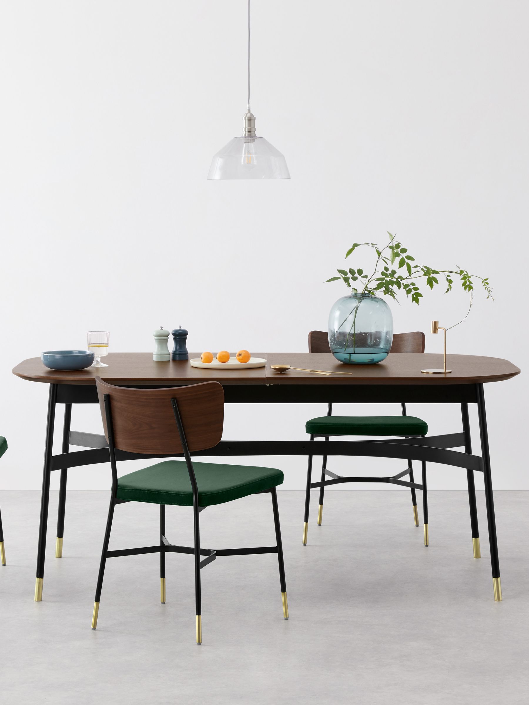 Set of 2 Amalyn Dining Chairs in Velvet in Green - Image 1 of 4