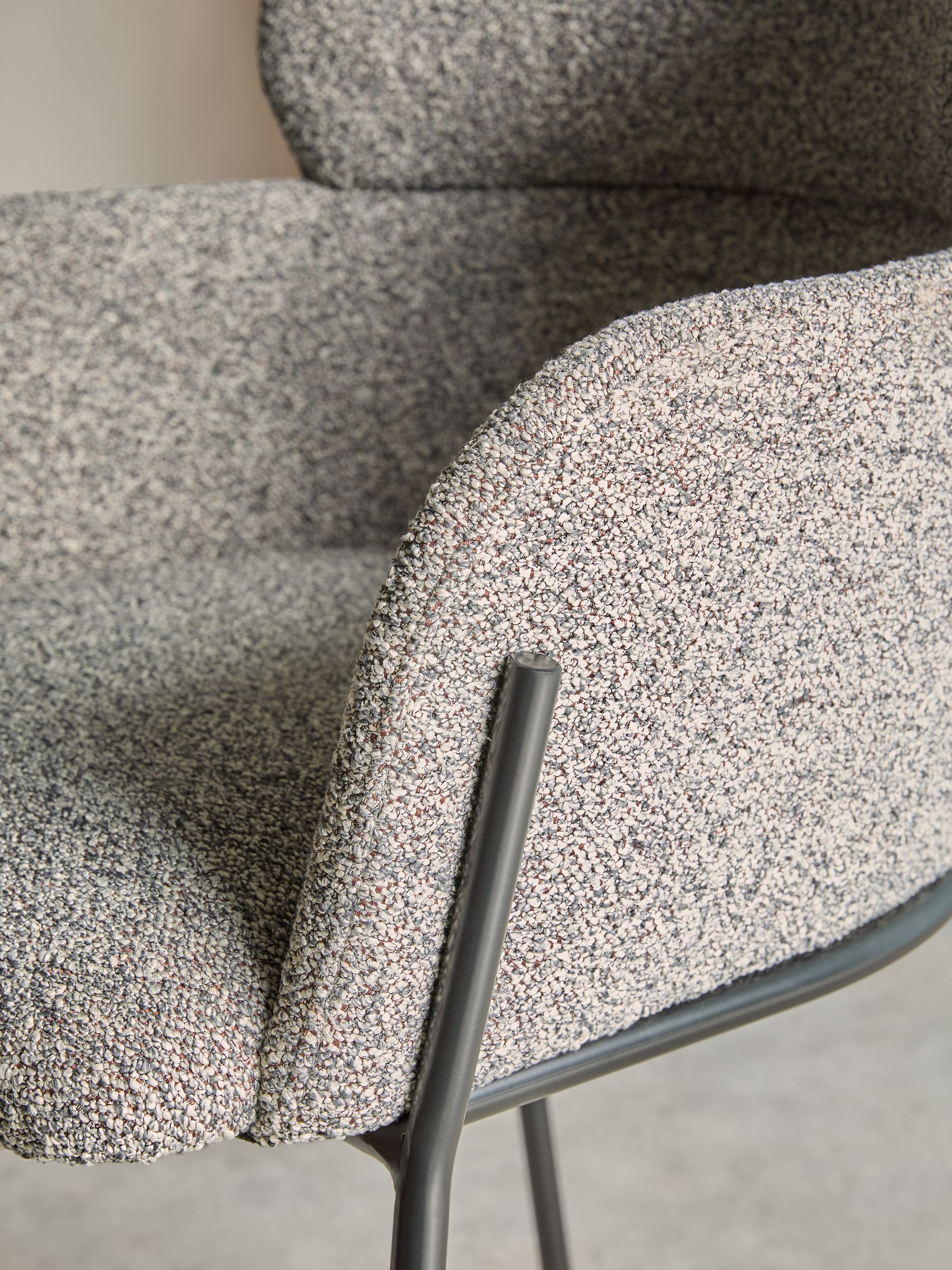 Ezra Dining Chair in Grey Marl Boucle - Image 3 of 6