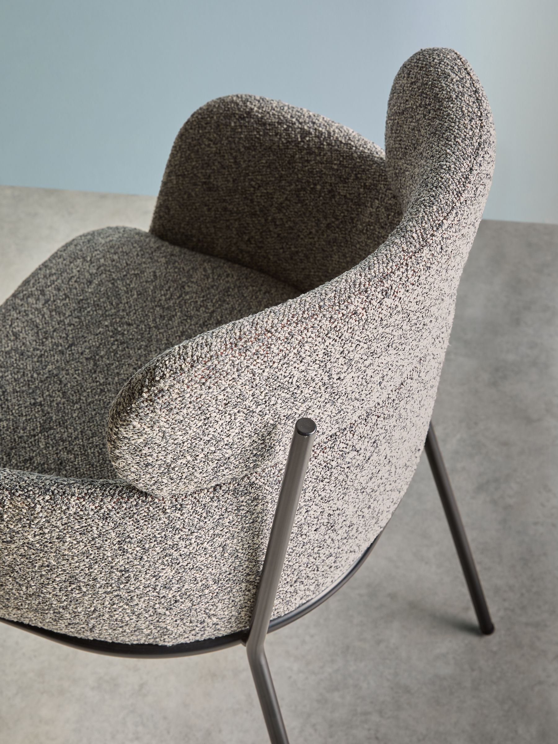 Ezra Dining Chair in Grey Marl Boucle - Image 4 of 6