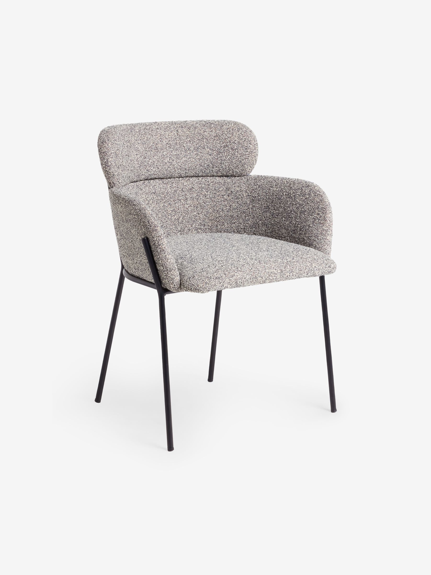 Ezra Dining Chair in Grey Marl Boucle - Image 5 of 6