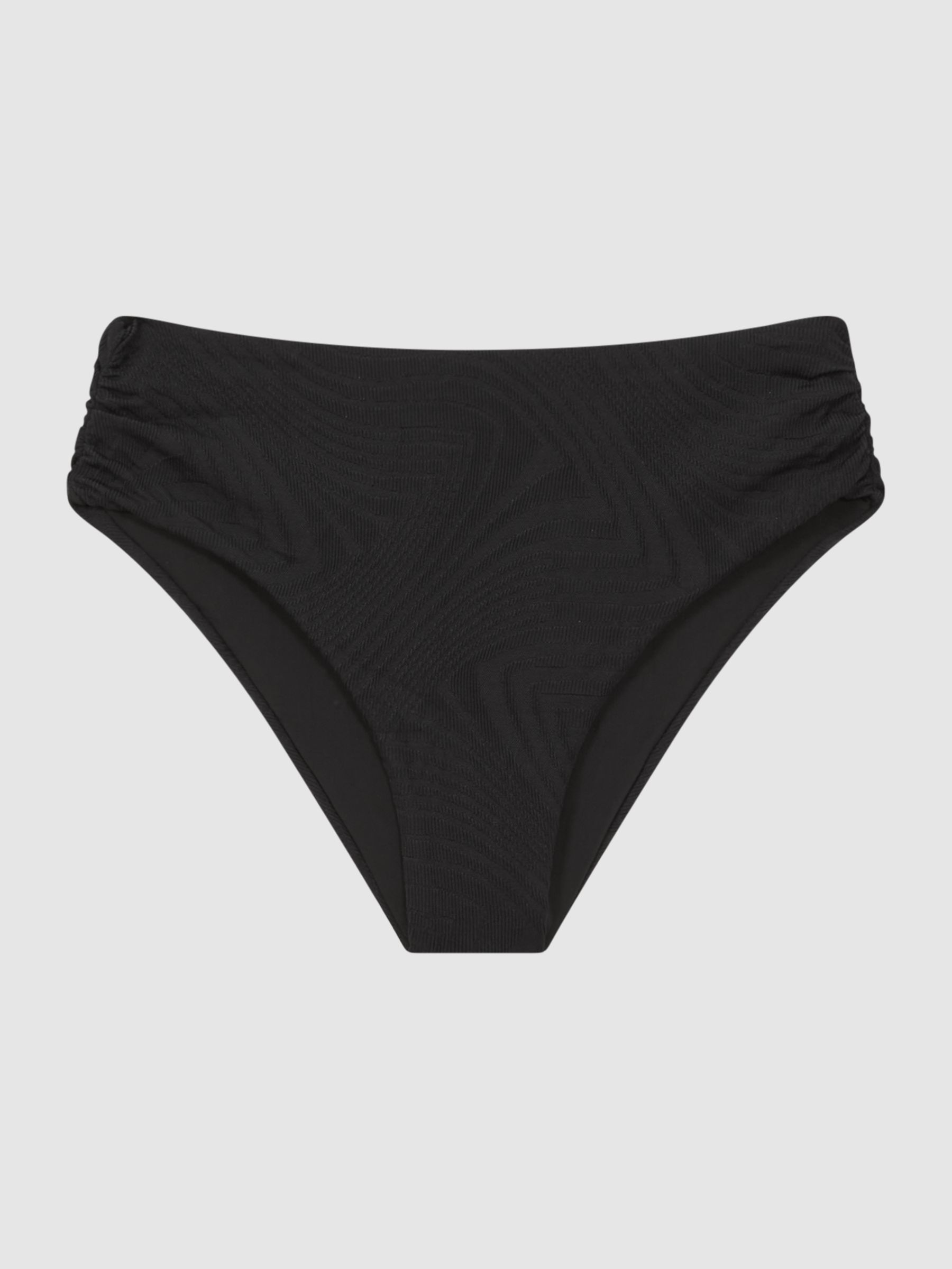 Fella Swim Ares FELLA High Rise Ruched Bikini Bottoms in Black - Image 2 of 4