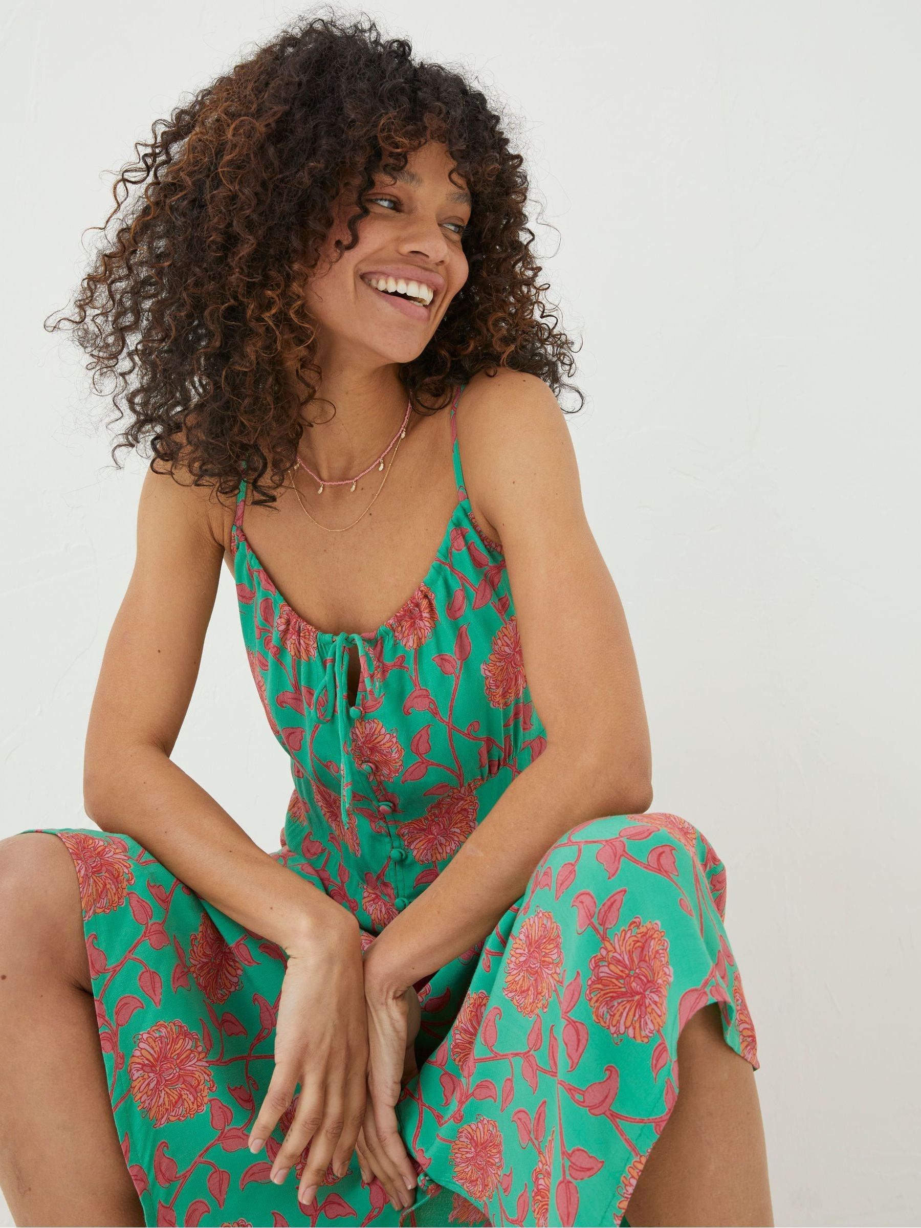 Green Ariel Bali Blooms Midi Dress - Image 3 of 5