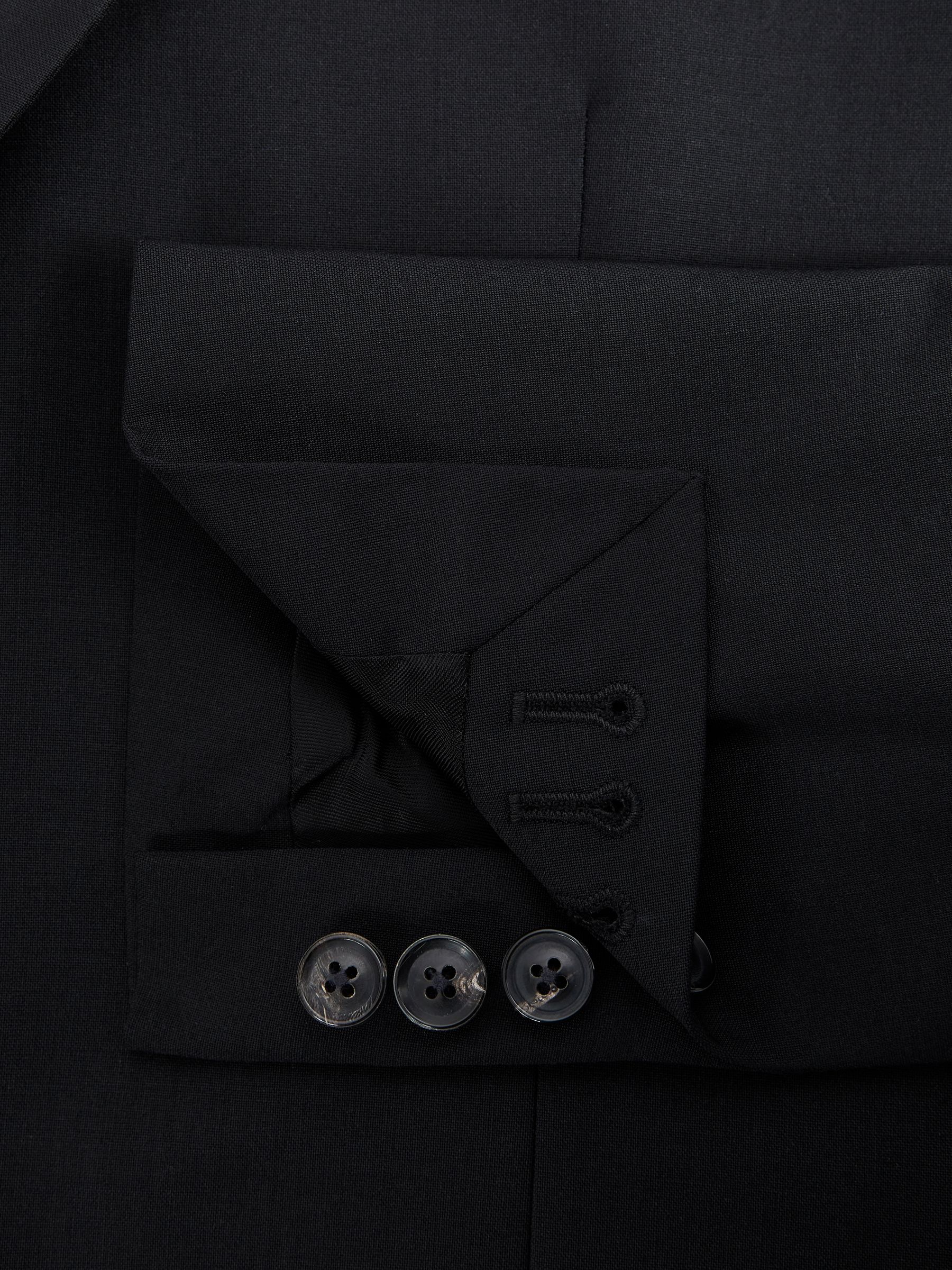 Slim Fit Single Breasted Wool Blazer in Black - Image 7 of 8