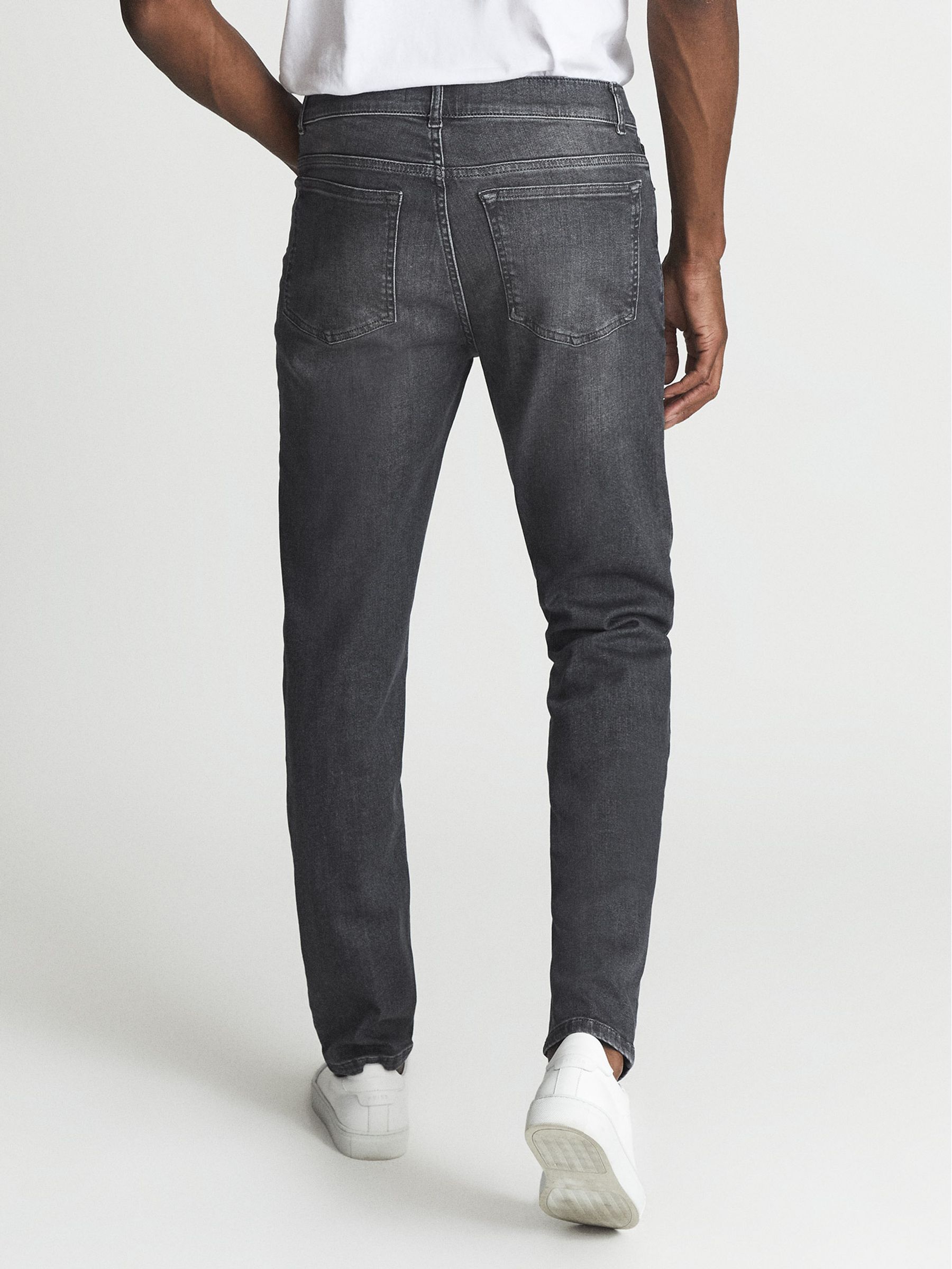 Slim Fit Washed Jeans in Washed Grey - Image 5 of 5