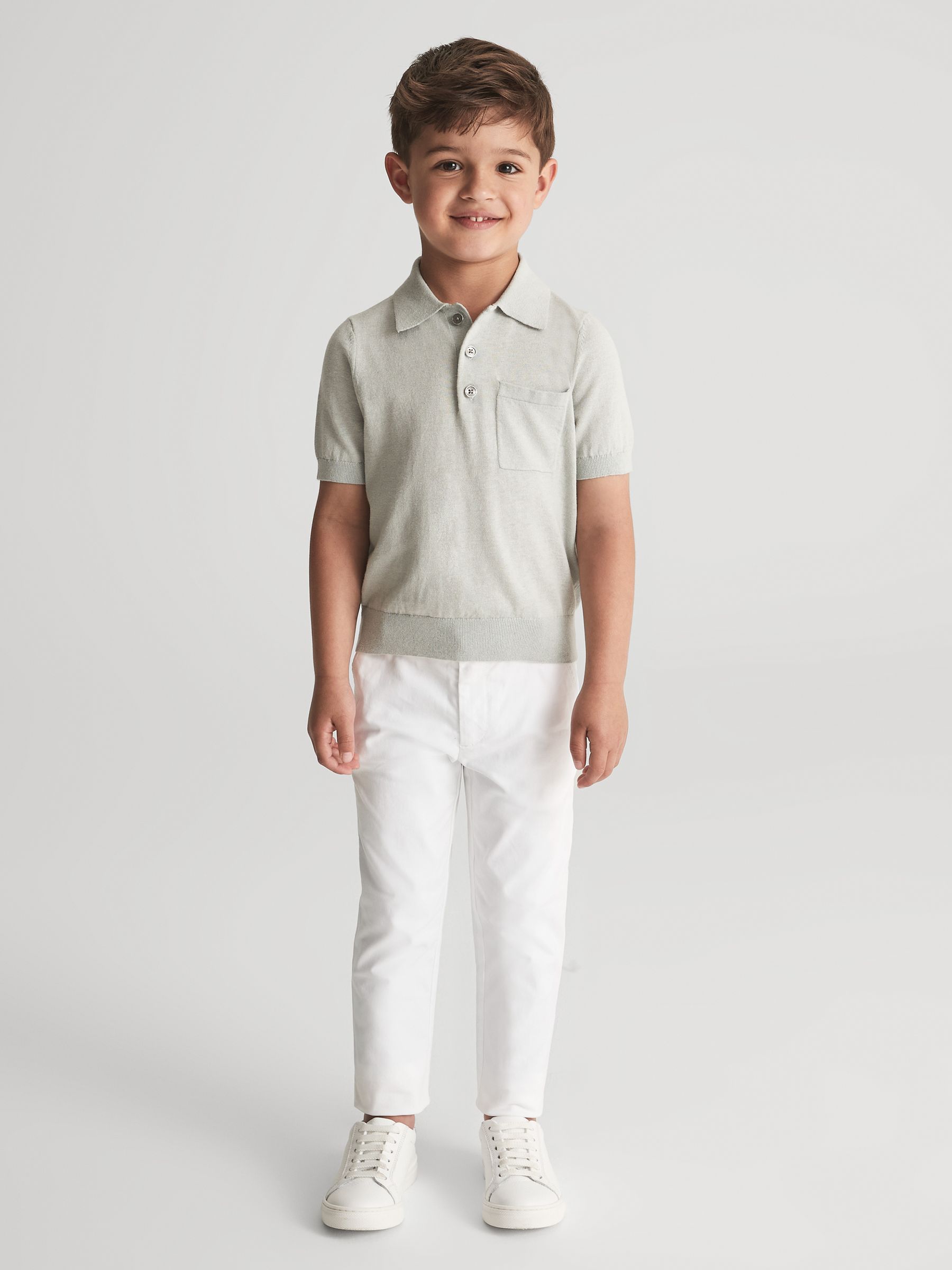 Slim Fit Casual Chinos in White - Image 1 of 6 Slim Fit Casual Chinos in White - Image 1 of 6