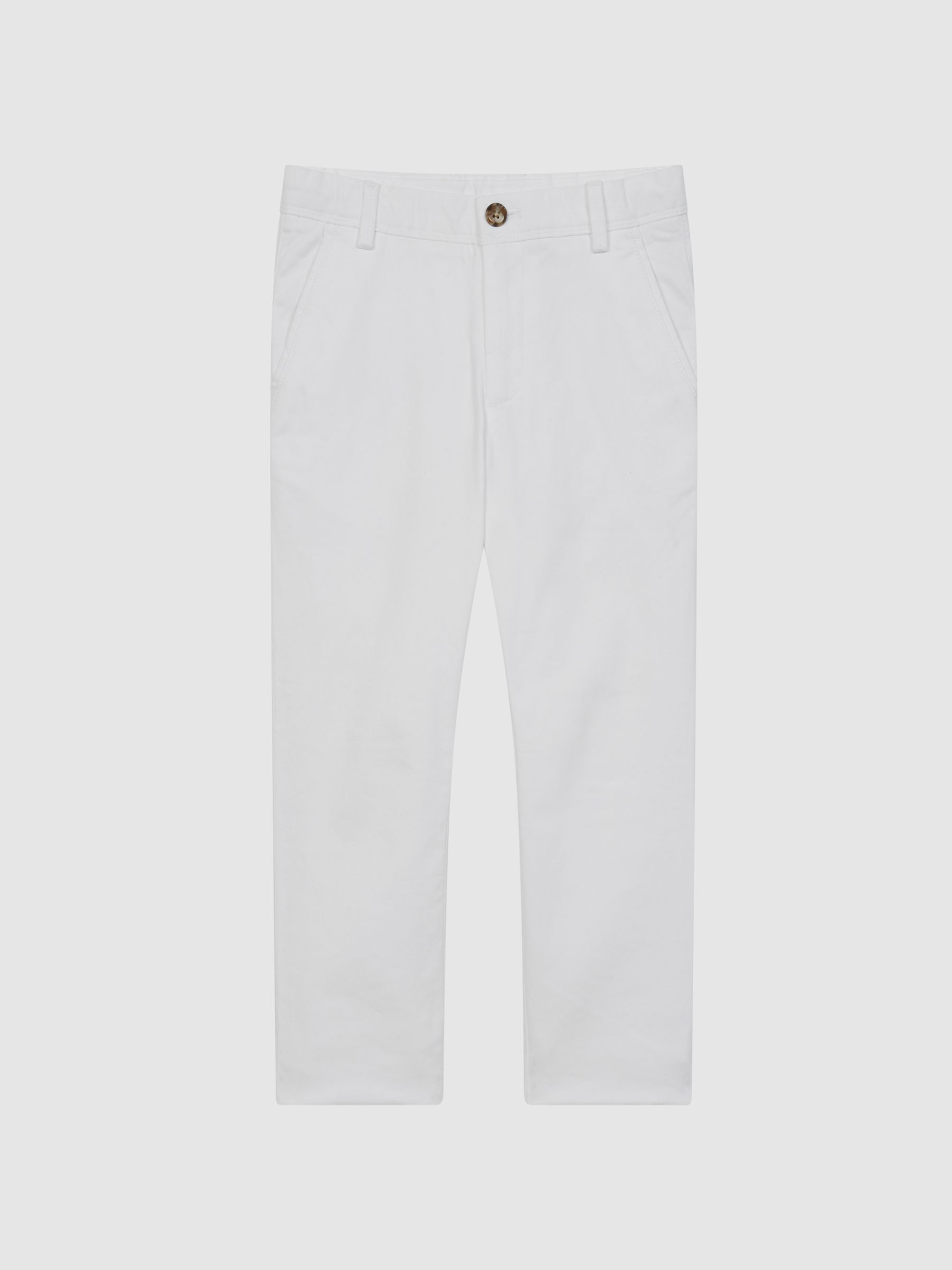 Slim Fit Casual Chinos in White - Image 2 of 6 Slim Fit Casual Chinos in White - Image 2 of 6