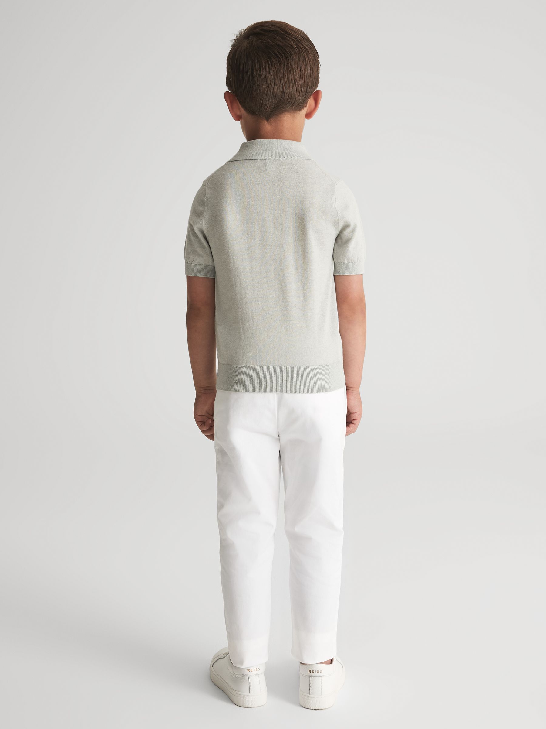 Slim Fit Casual Chinos in White - Image 5 of 6
