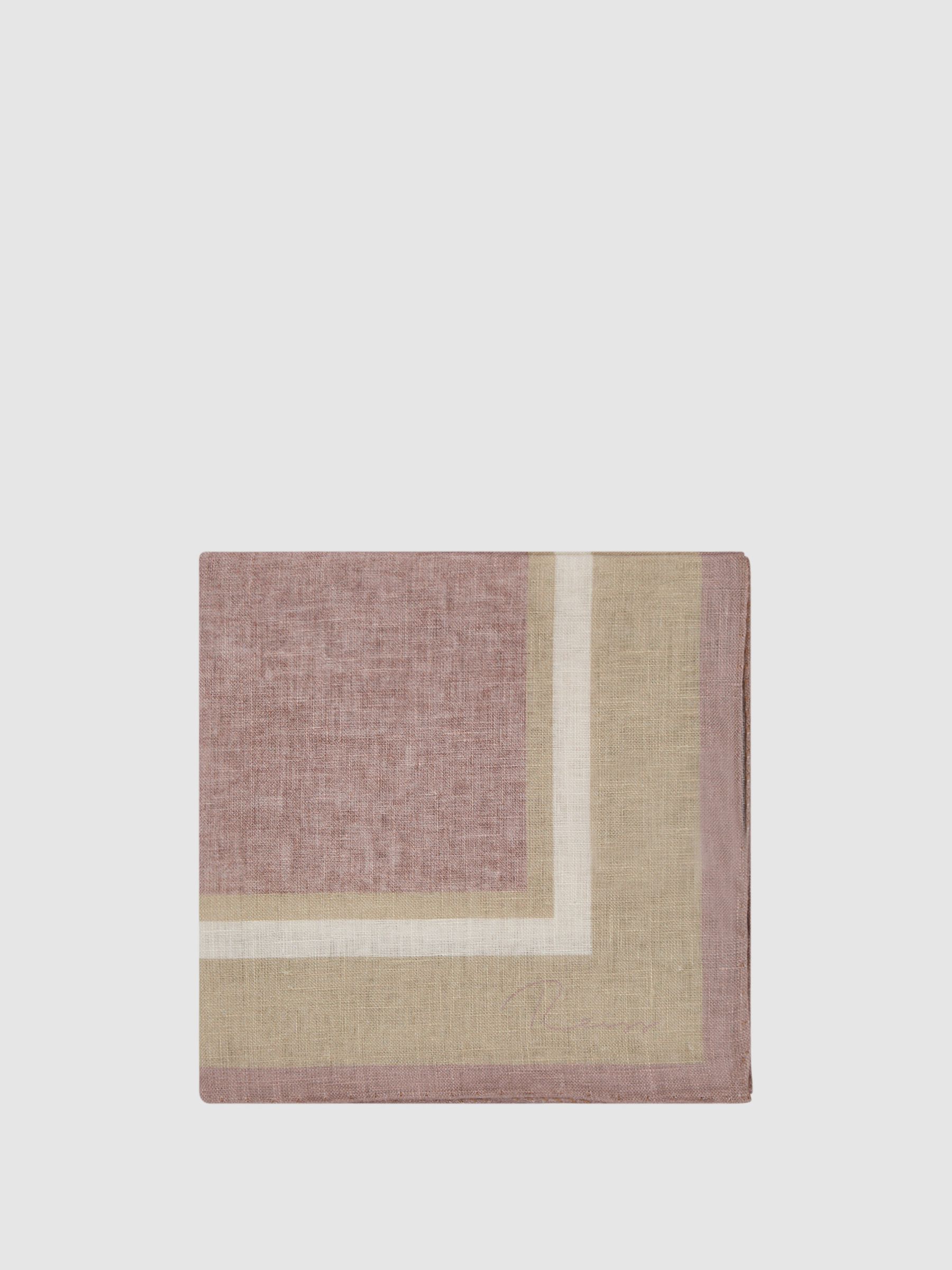 Linen Pocket Square in Pink - Image 2 of 4