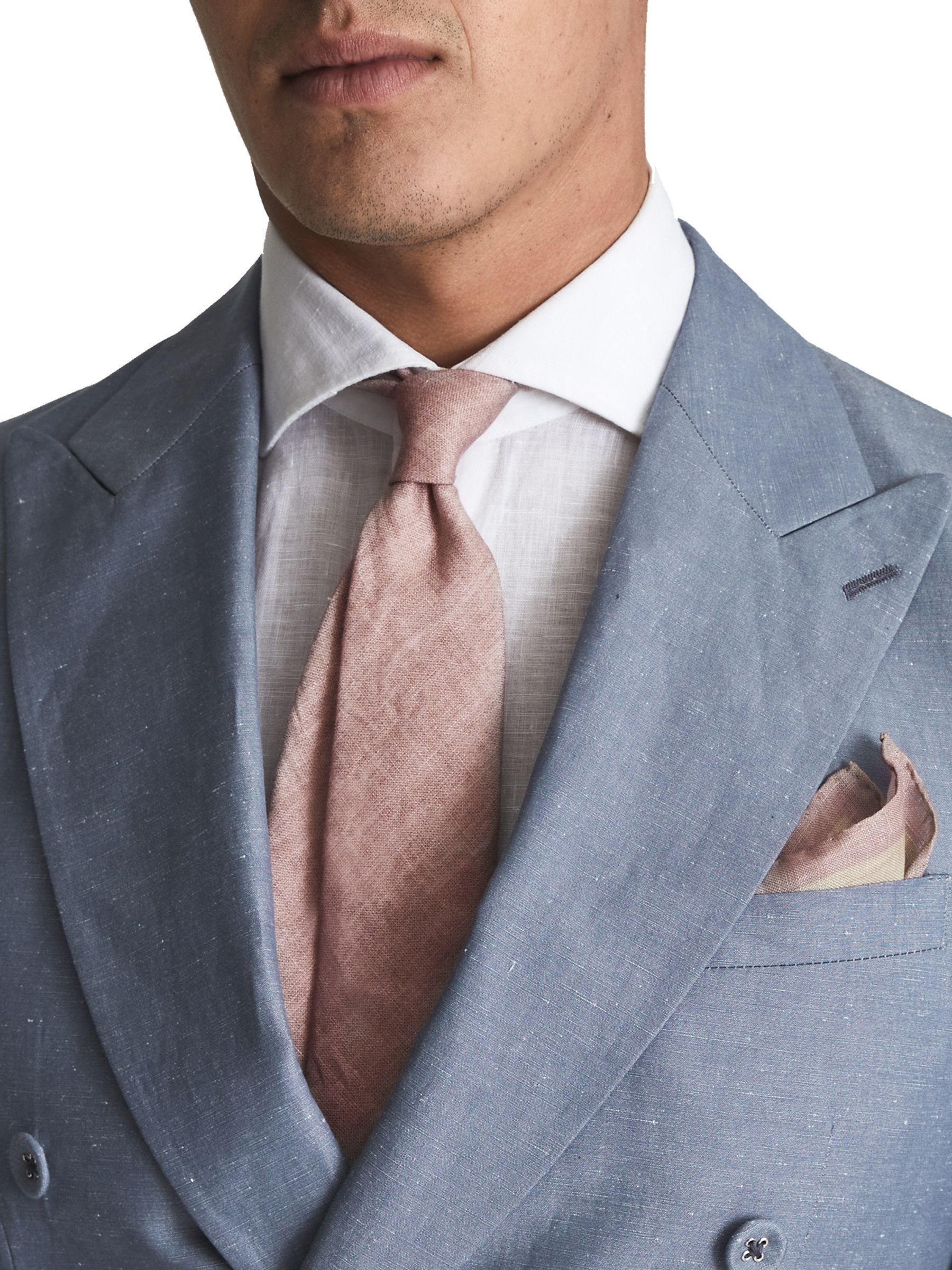 Linen Pocket Square in Pink - Image 3 of 4