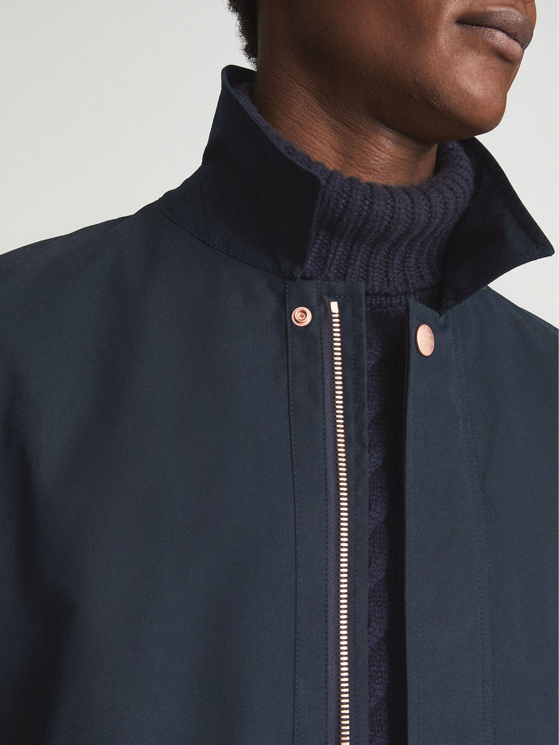 Private White V.c. Coat in Navy - Image 4 of 6