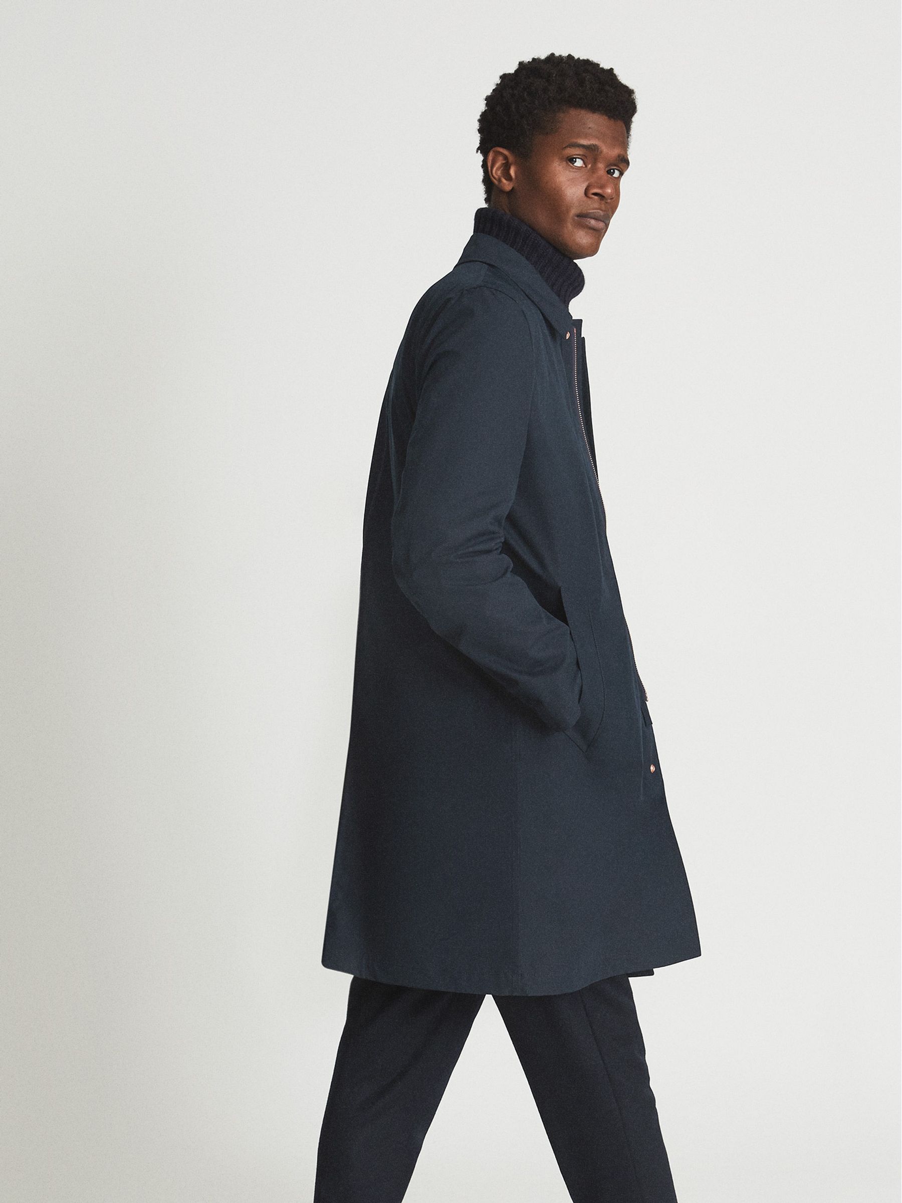 Private White V.c. Coat in Navy - Image 6 of 6