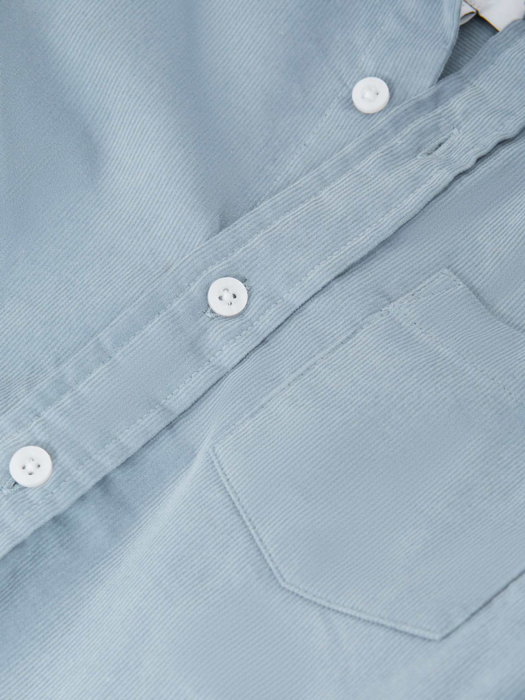 3-9 yrs Corduroy Cutaway Collar Shirt in Soft Blue - Image 6 of 6