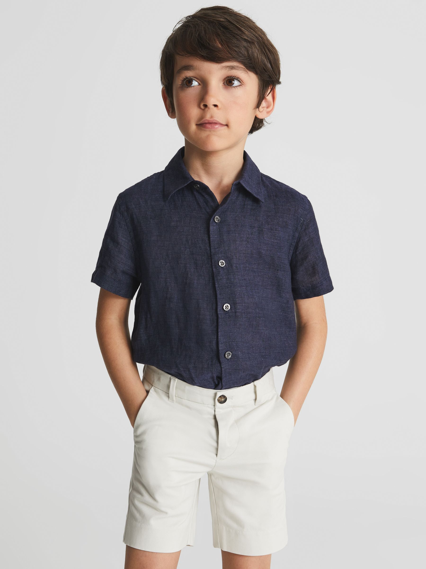 Junior Casual Chino Shorts in Chalk - Image 3 of 6