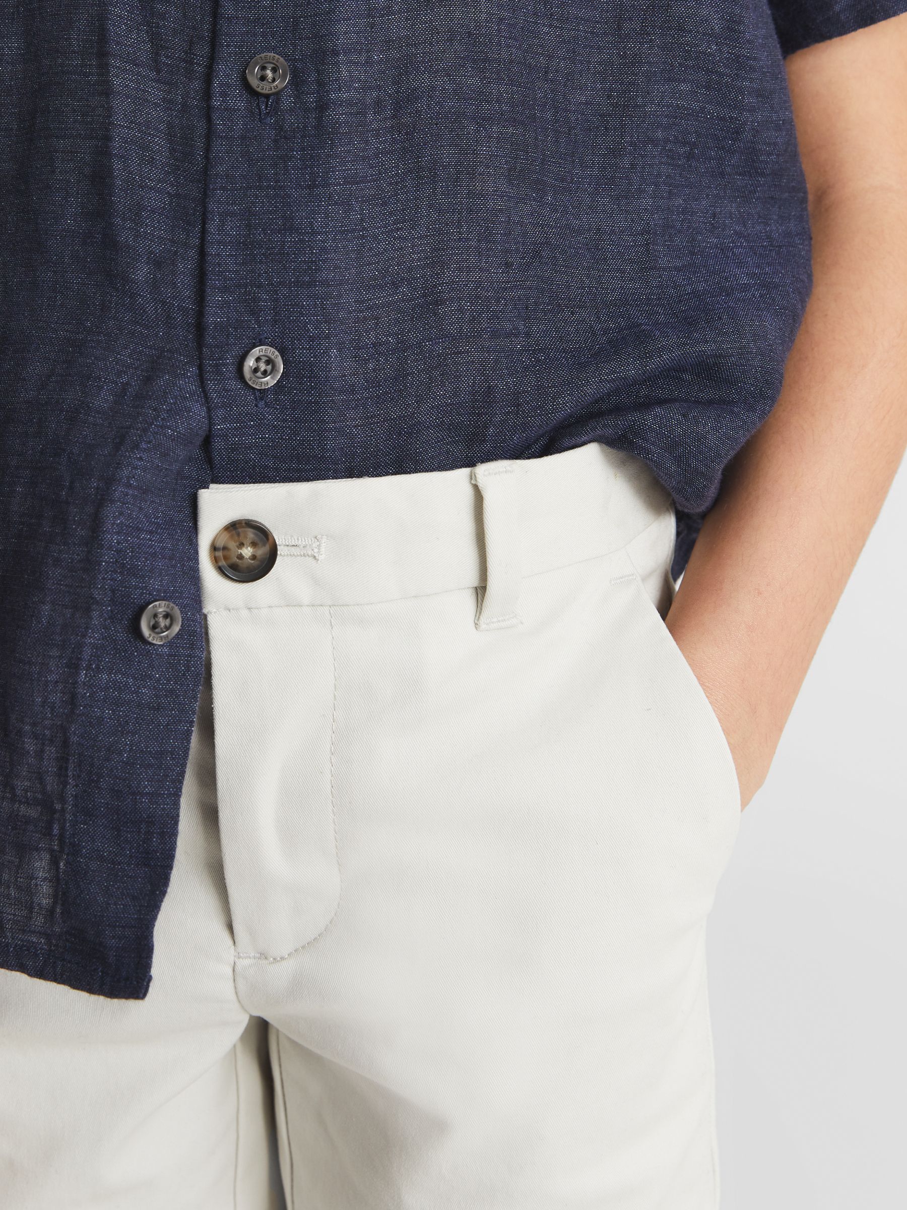 Junior Casual Chino Shorts in Chalk - Image 4 of 6