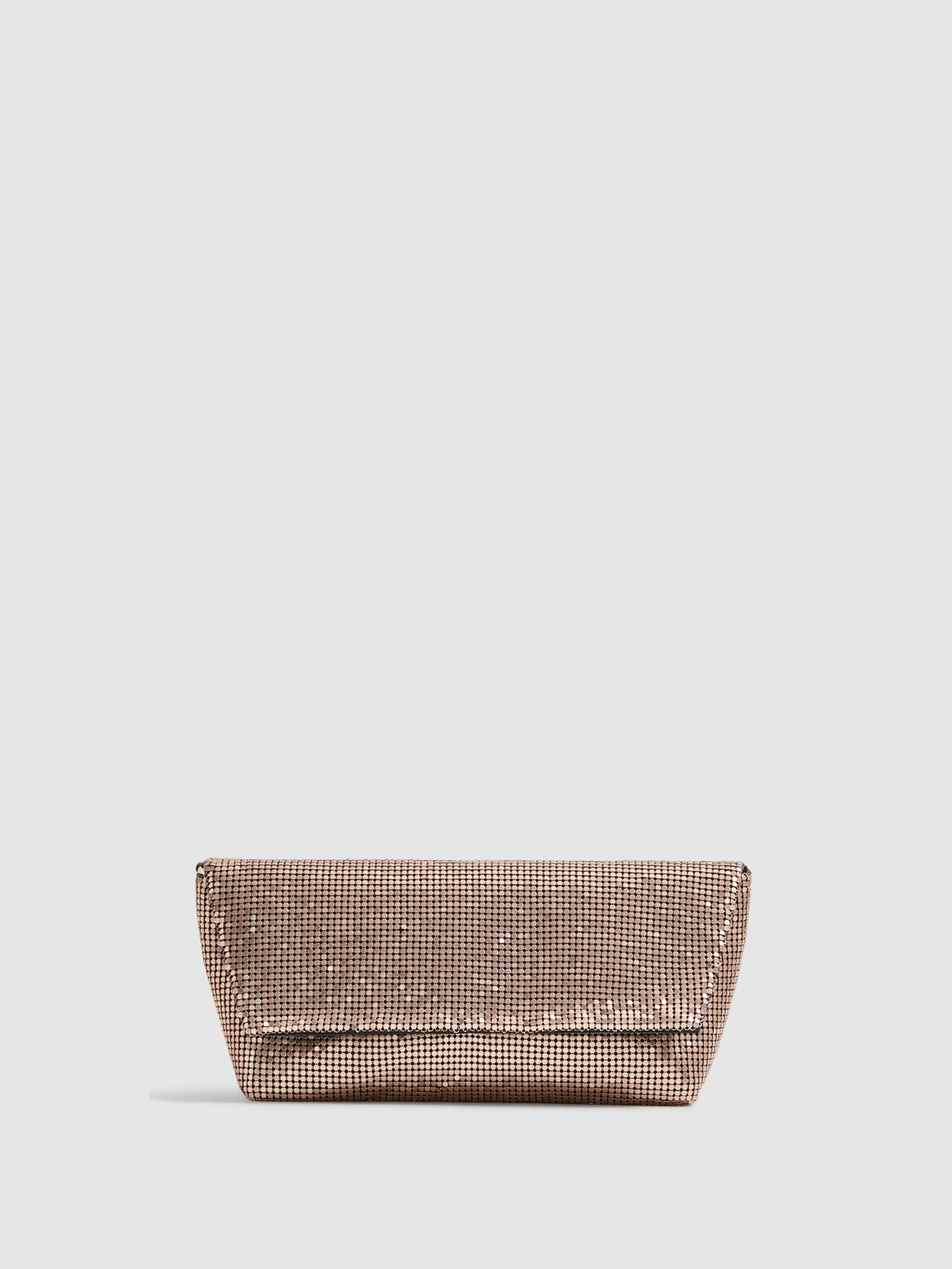 Bead Embellished Chain Strap Clutch in Bronze - Image 6 of 9