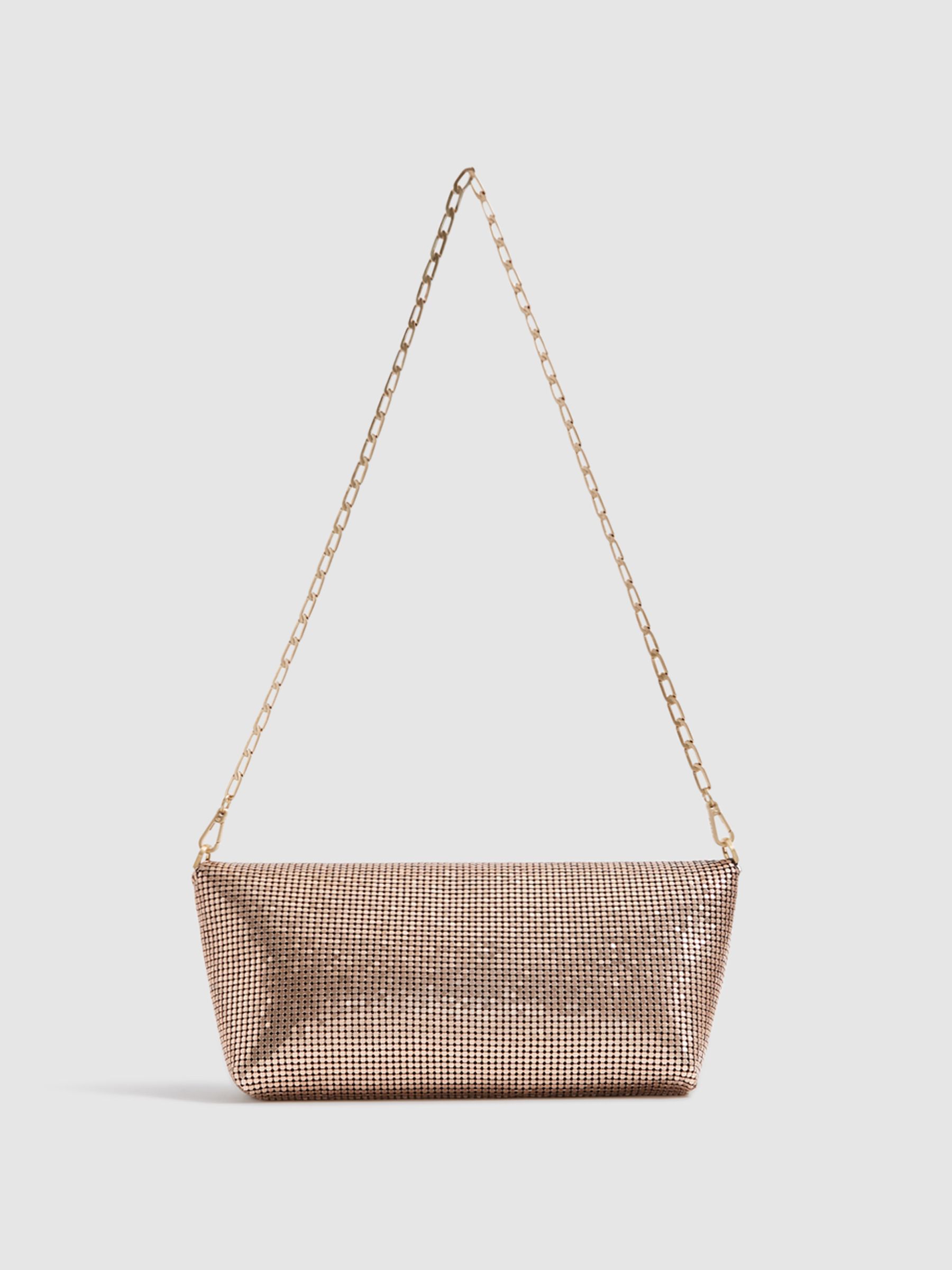 Bead Embellished Chain Strap Clutch in Bronze - Image 9 of 9