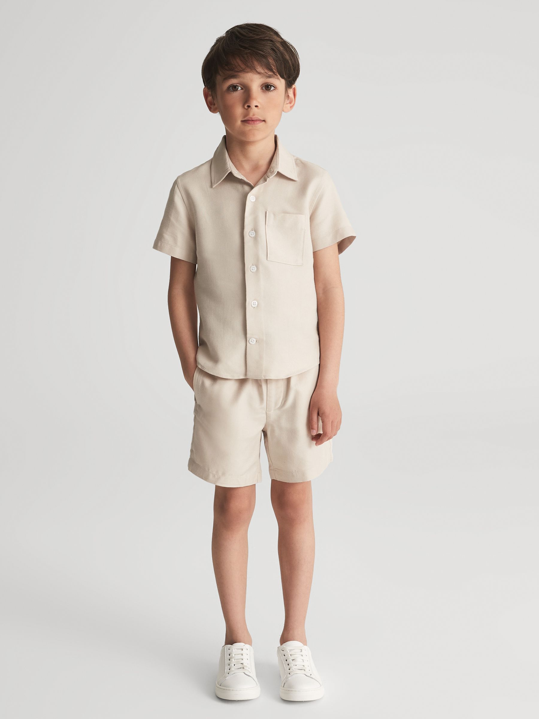 Short Sleeve Shirt in Stone - Image 1 of 7
