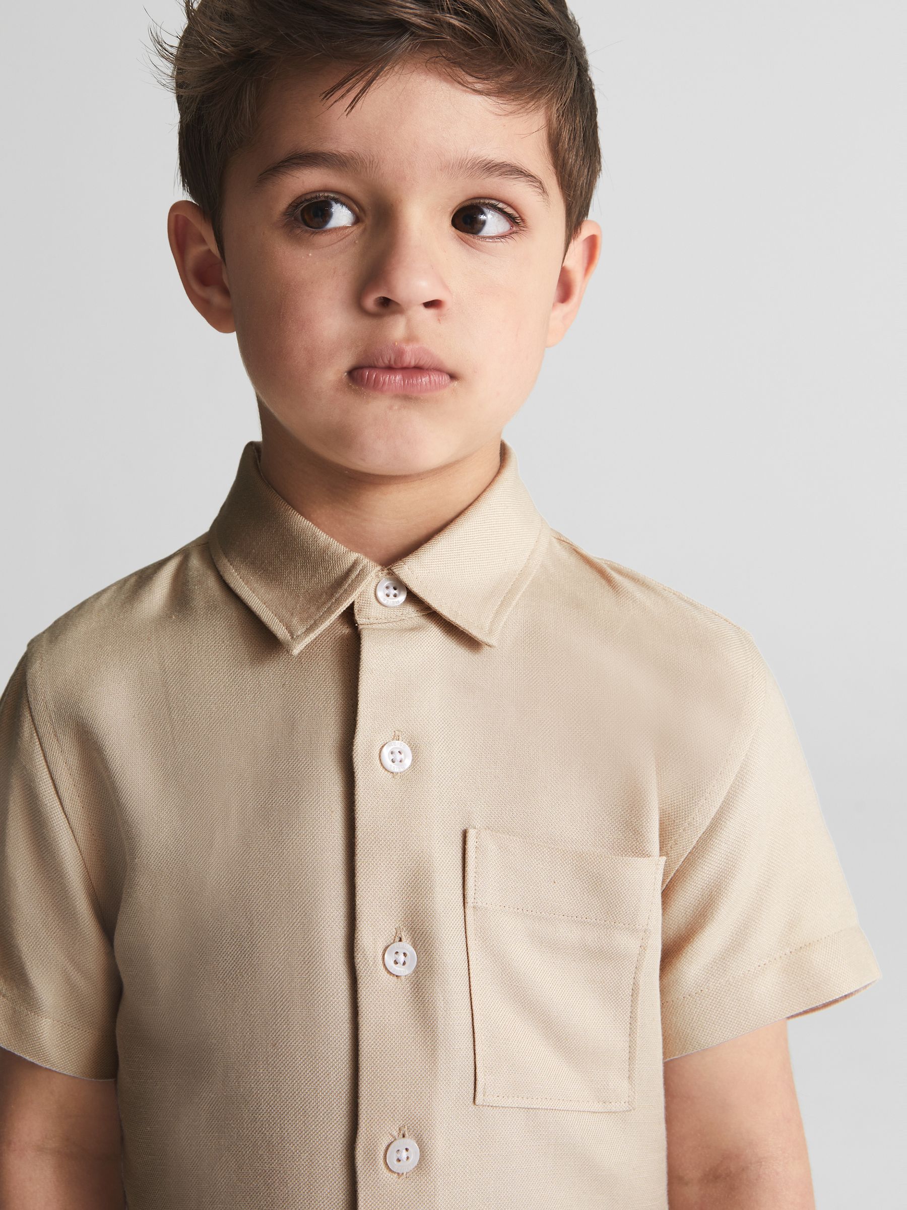 Short Sleeve Shirt in Stone - Image 6 of 7