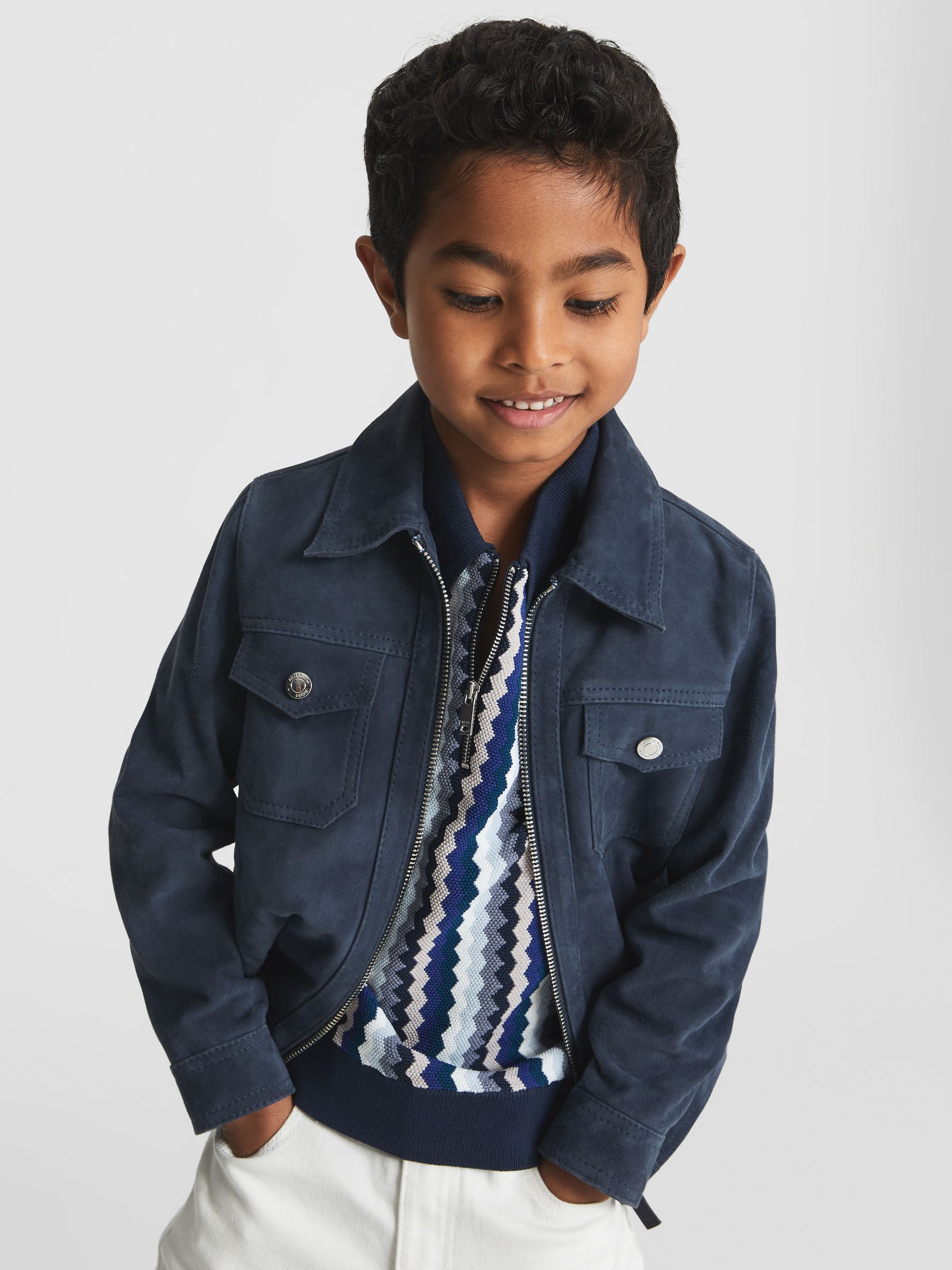 Half Zip Polo T-Shirt in Navy - Image 4 of 6