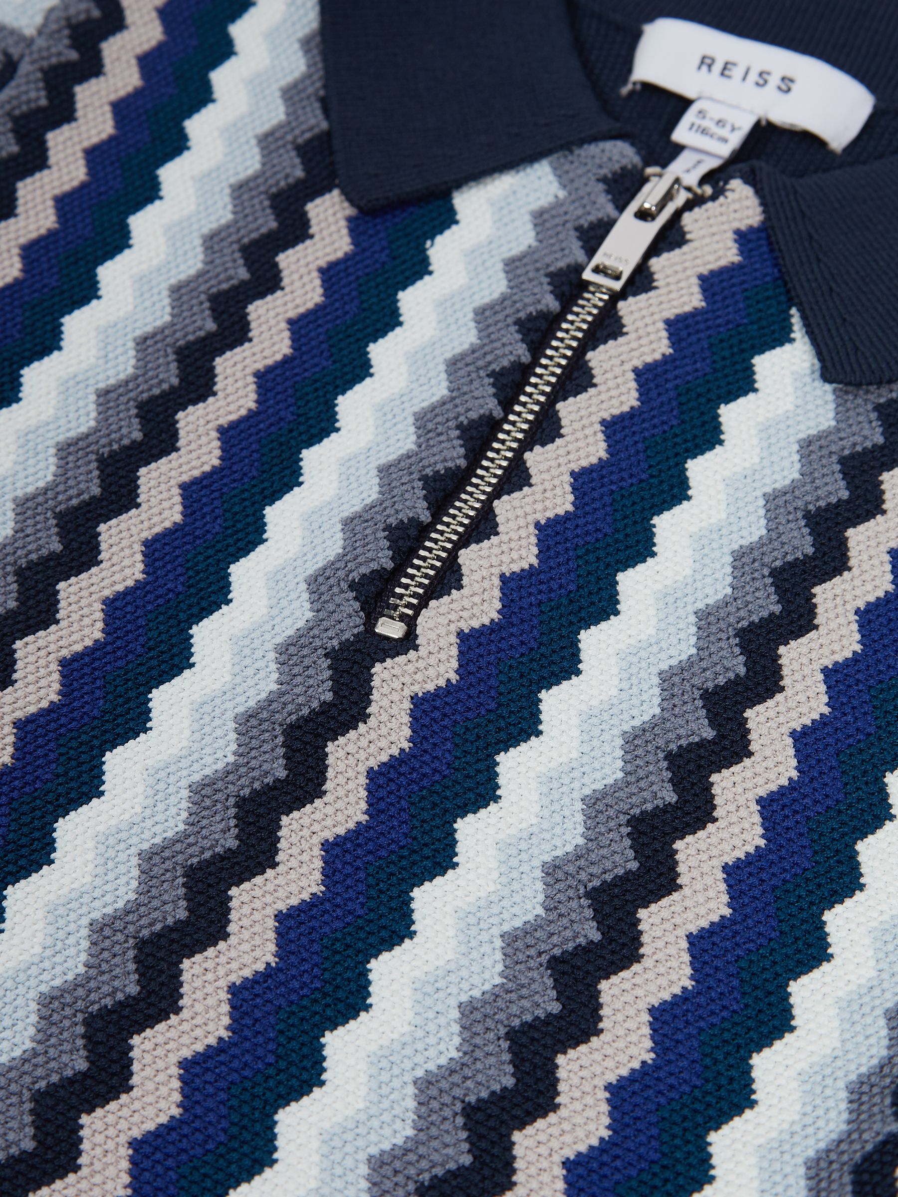 Half Zip Polo T-Shirt in Navy - Image 6 of 6