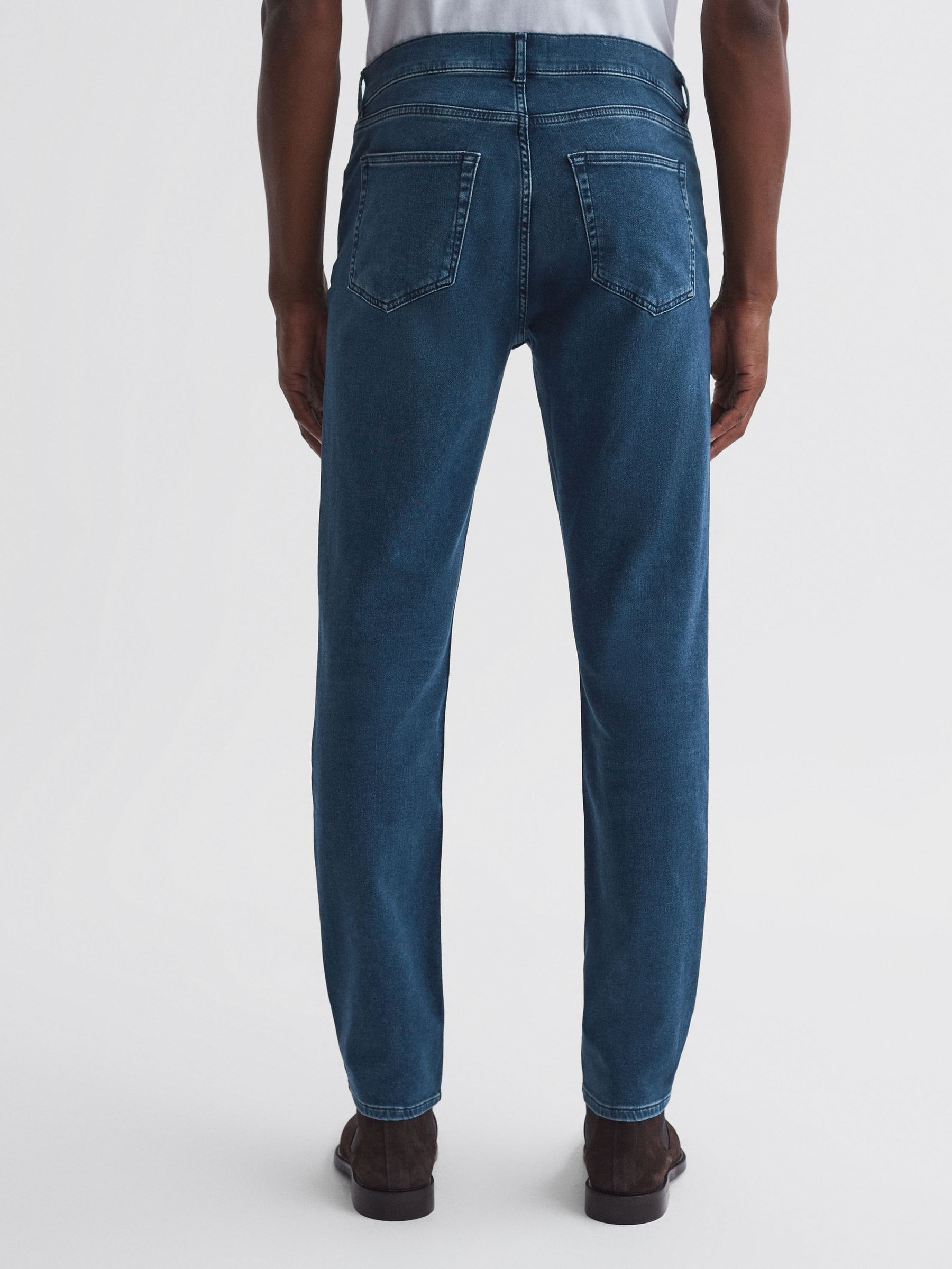 Slim Fit Jersey Jeans in Indigo - Bild 3 av 4