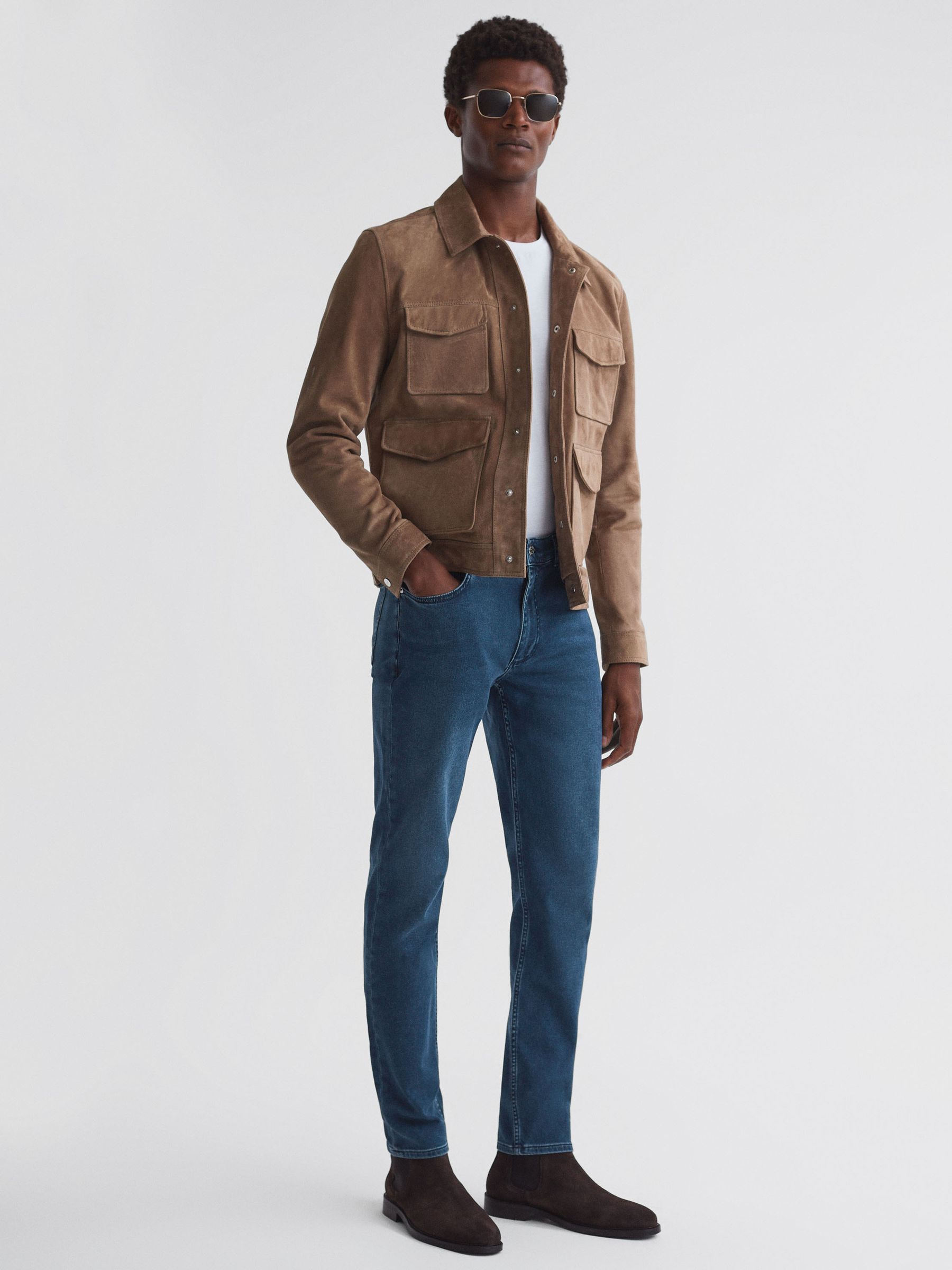 Slim Fit Jersey Jeans in Indigo - Bild 4 av 4