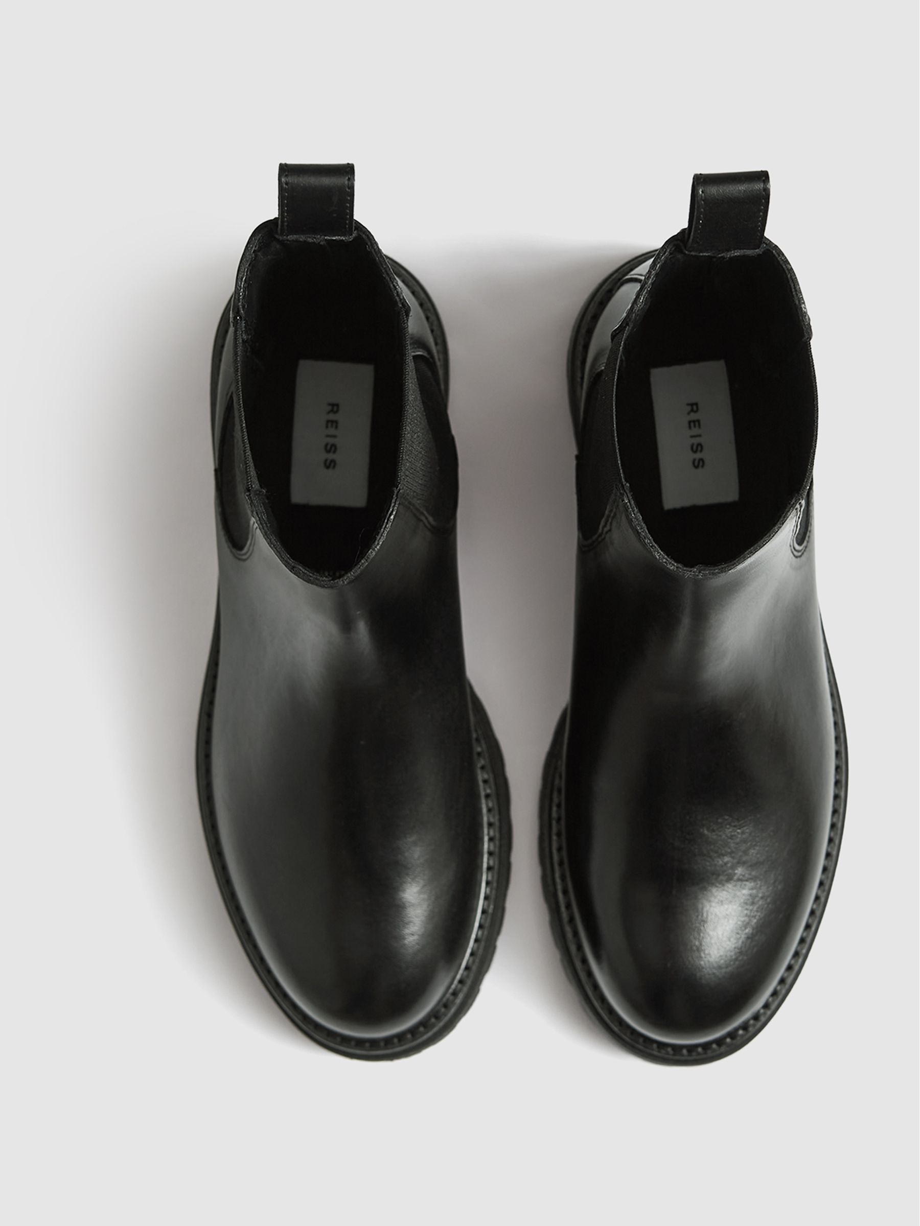 Leather Chelsea Boots in Black - Image 3 of 14