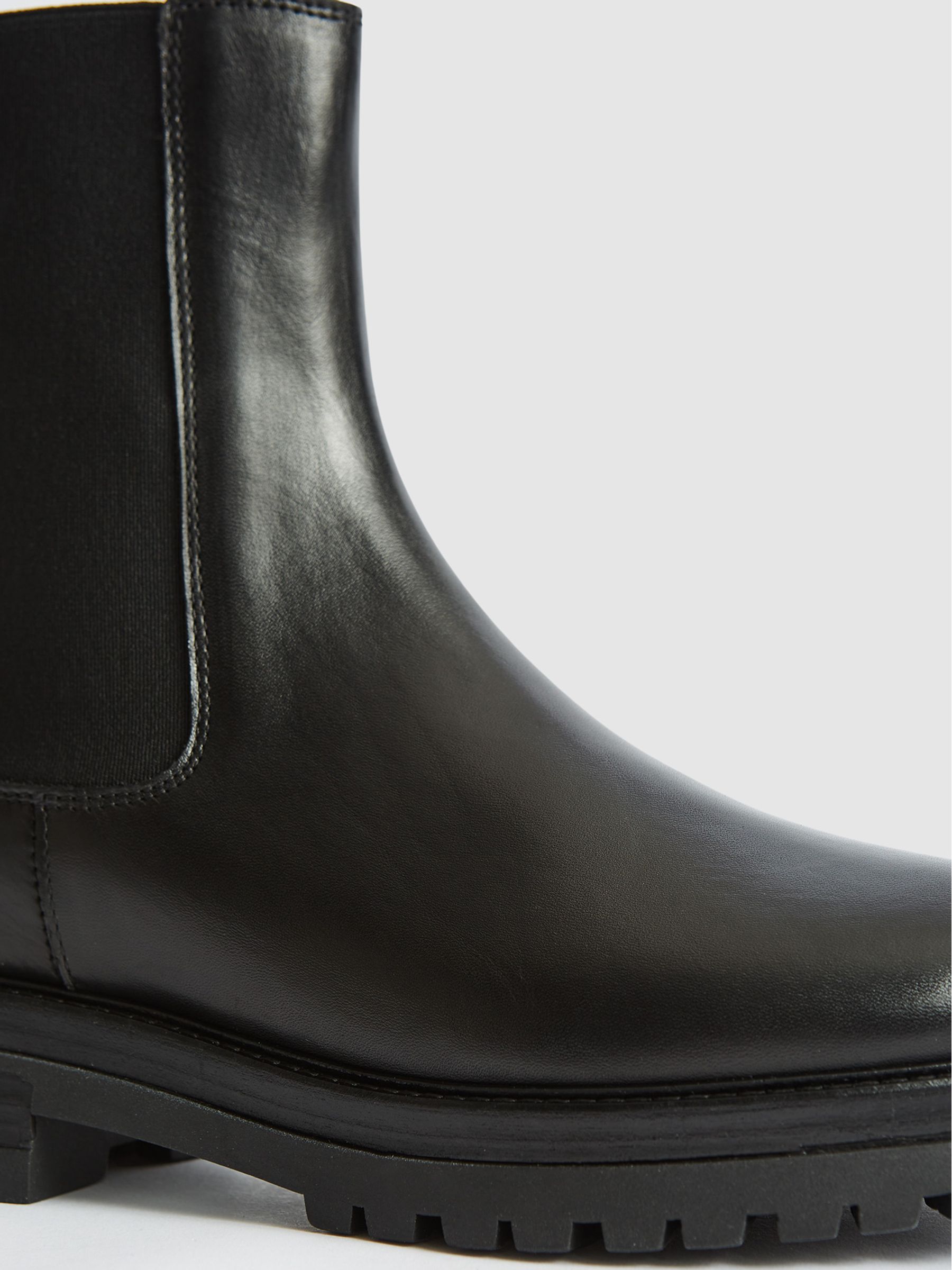 Leather Chelsea Boots in Black - Image 4 of 14