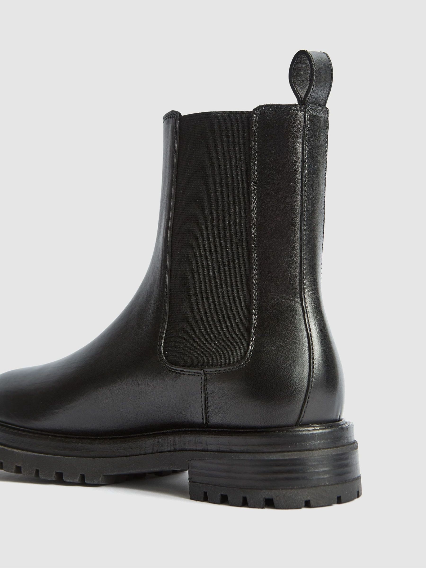 Leather Chelsea Boots in Black - Image 6 of 14