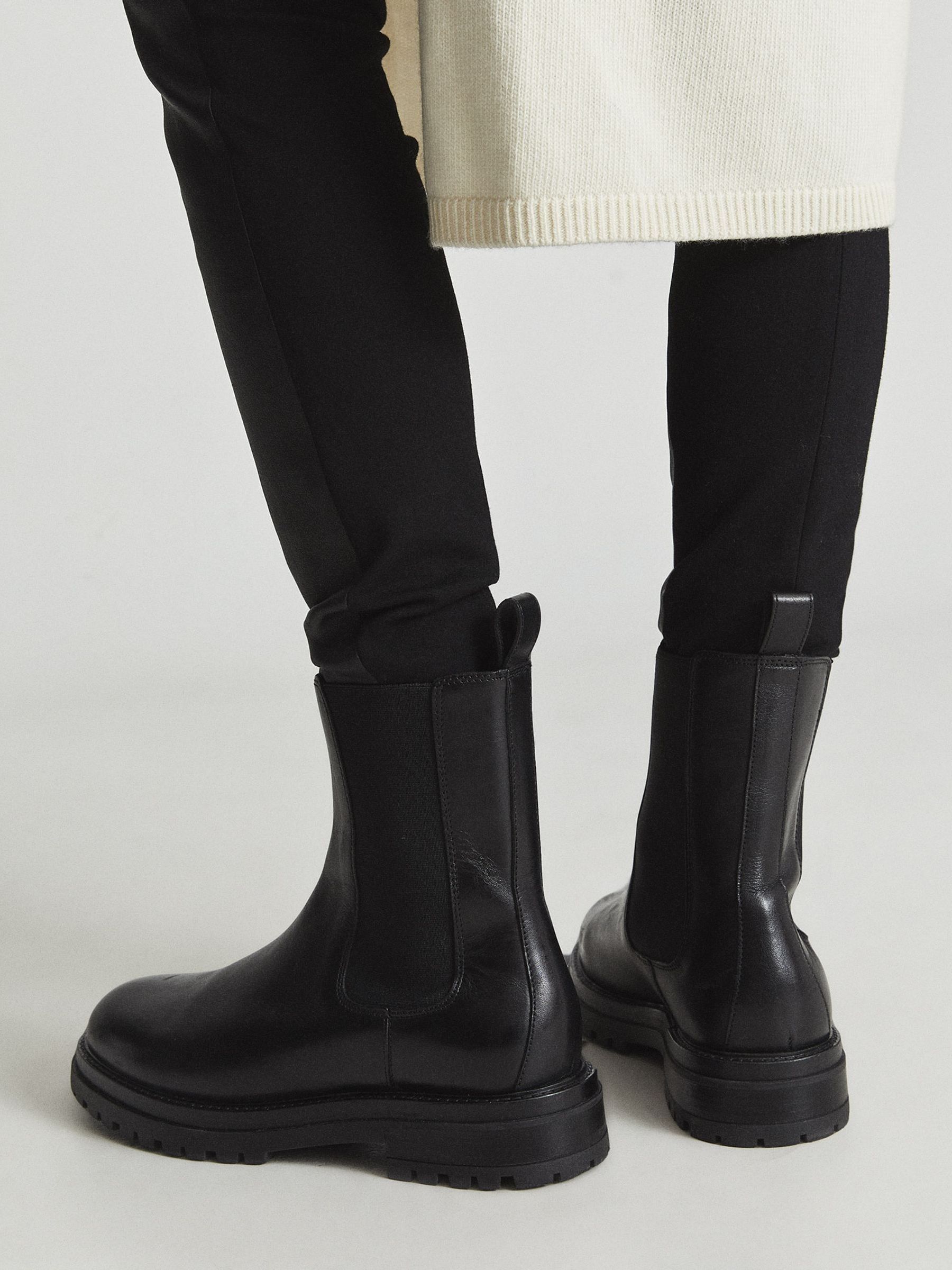 Leather Chelsea Boots in Black - Image 8 of 14