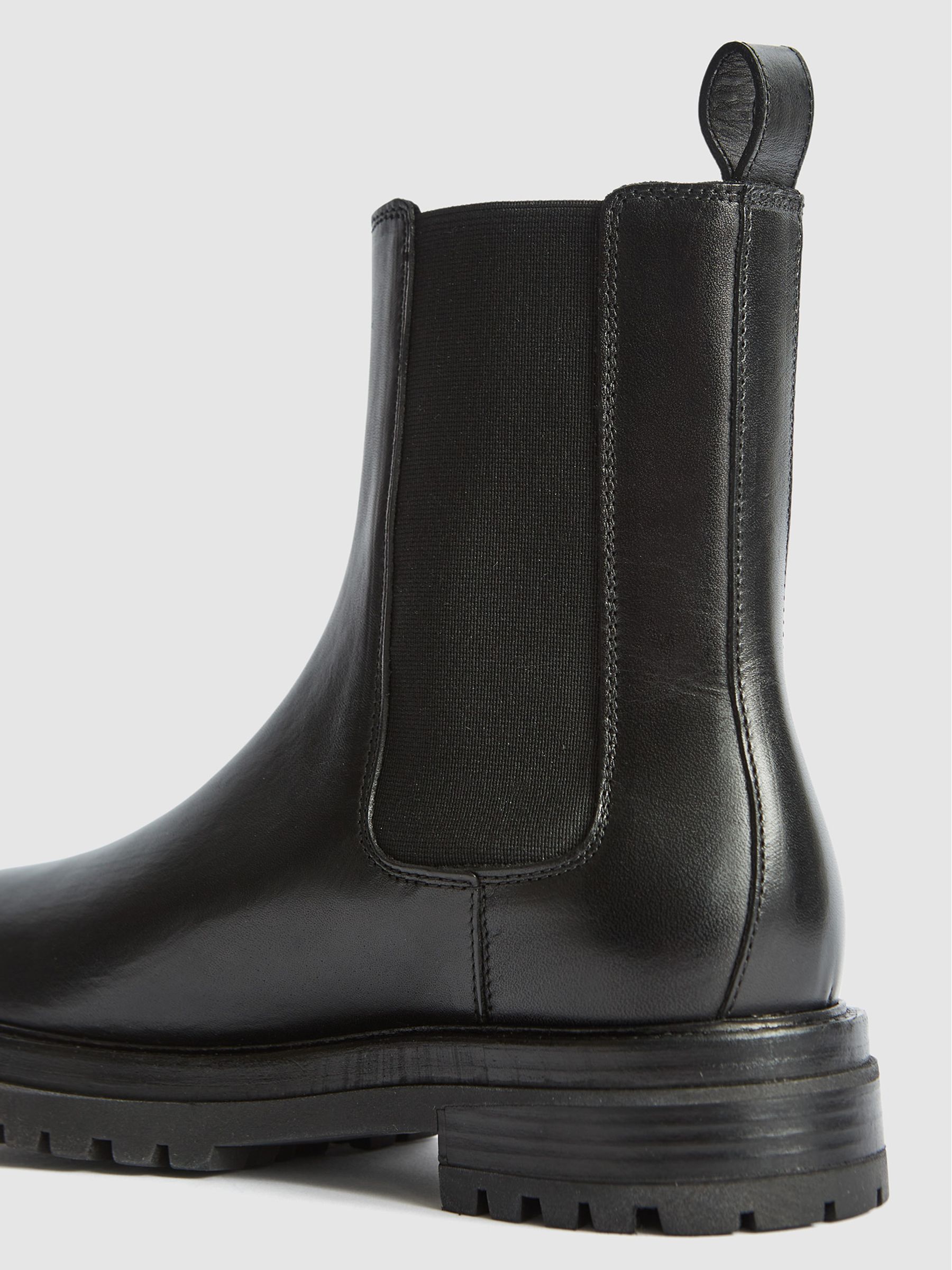 Leather Chelsea Boots in Black - Image 9 of 14