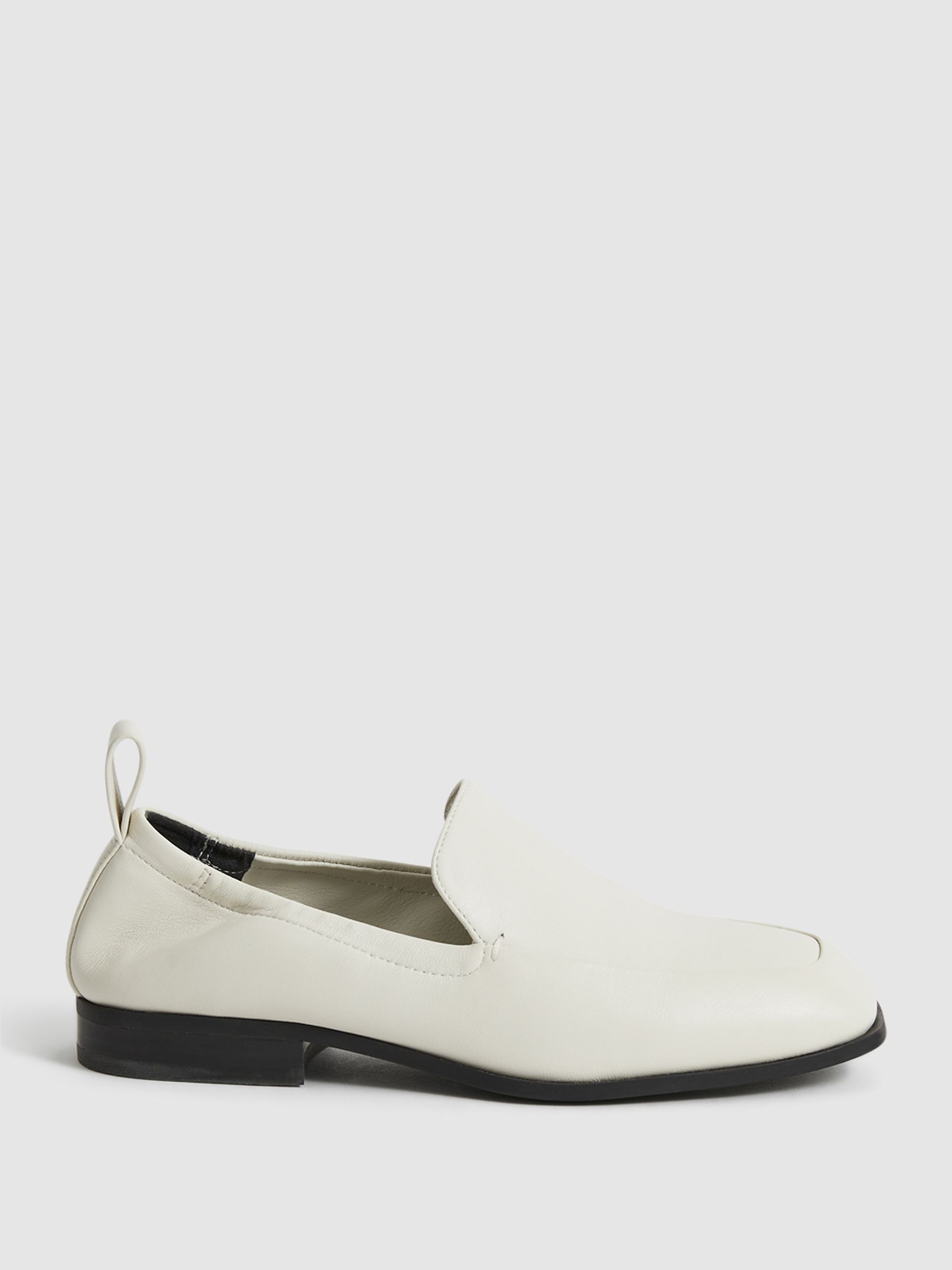 Leather Loafers in Off White - Image 1 of 7