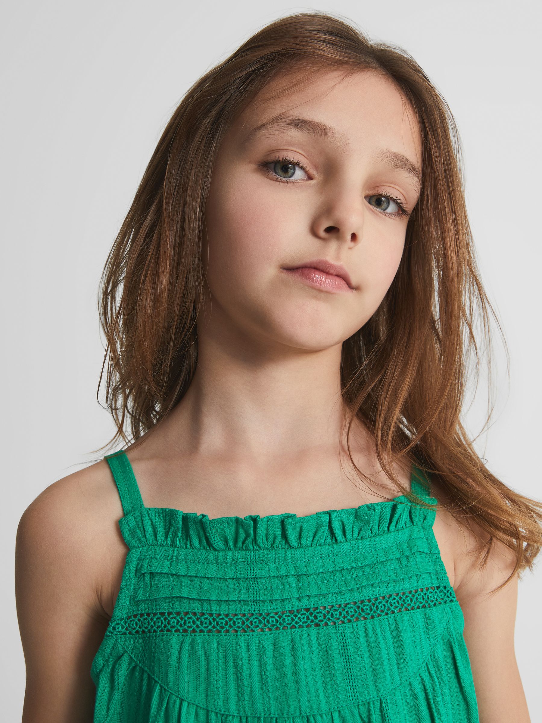 Textured Midi Dress in Green - Image 3 of 5