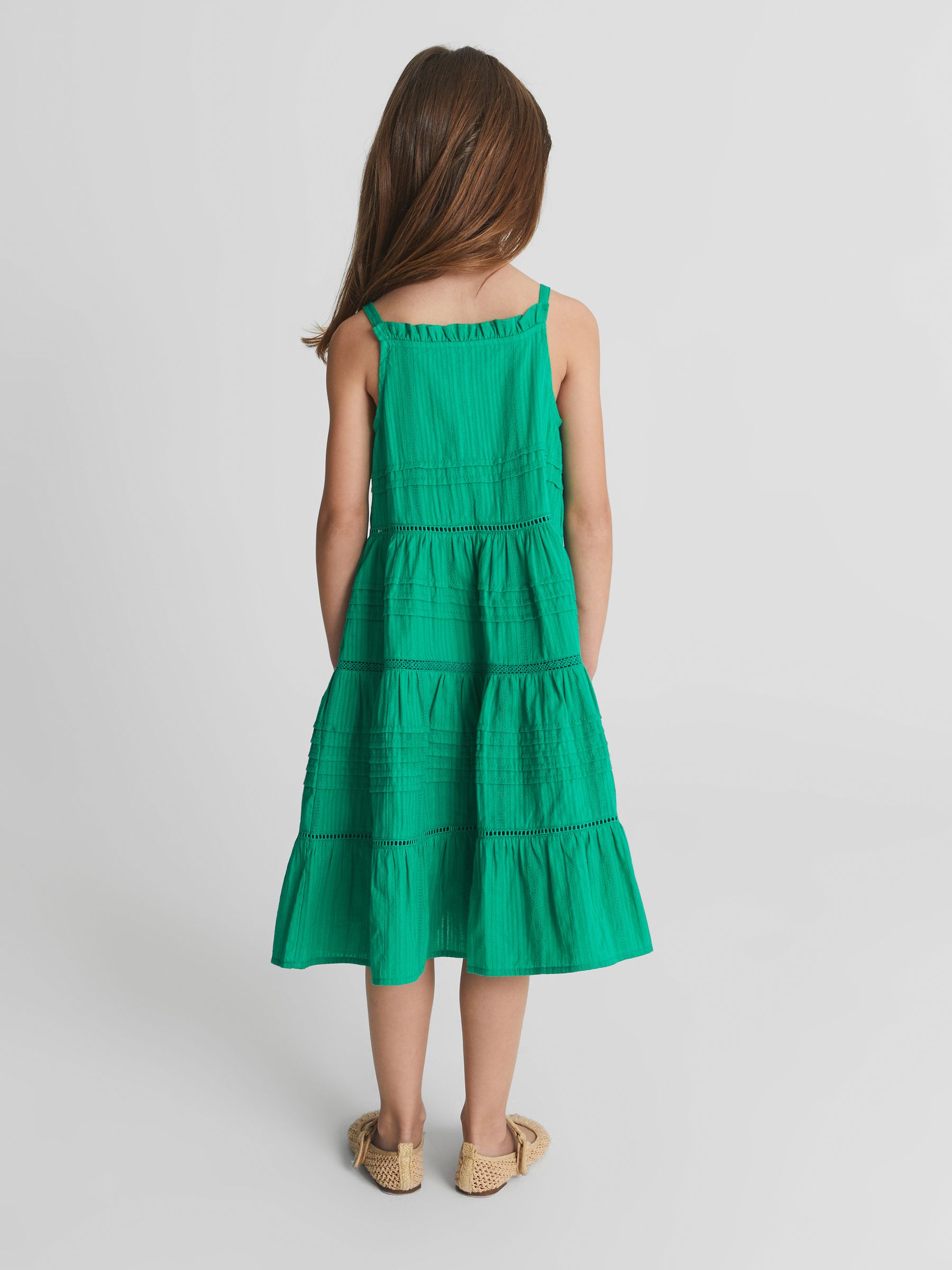Textured Midi Dress in Green - Image 4 of 5