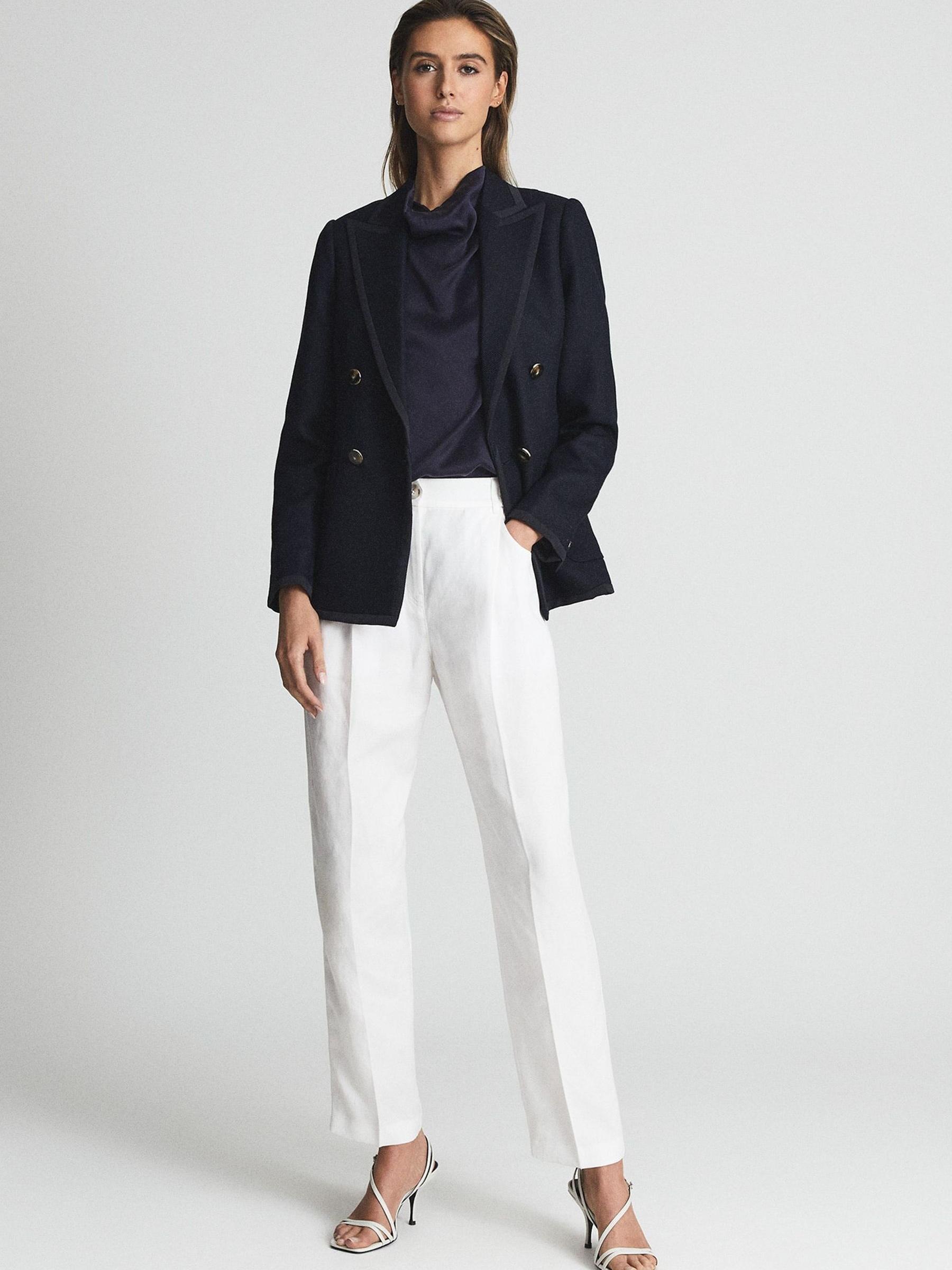 Silk Front Sleeveless Blouse in Navy - Image 6 of 6